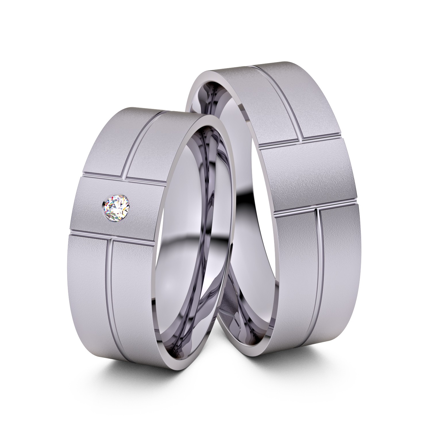 Brillanten-Trauringe 585er Palladium – opt. mit Gravur, Farbe, wählbarer Reinheitsstufe & hochwertigem Holzetui Unkategorisiert online kaufen