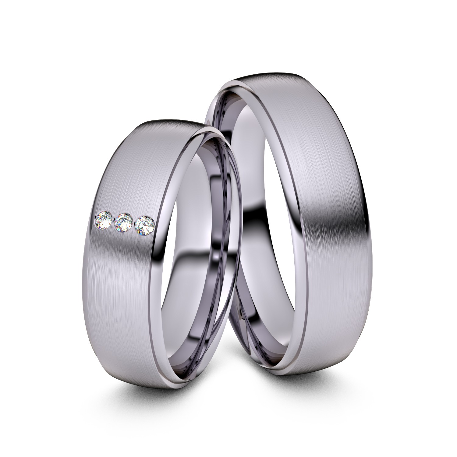 Brillanten-Trauringe 585er Palladium – opt. mit Gravur, Farbe, wählbarer Reinheitsstufe & hochwertigem Holzetui Unkategorisiert online kaufen