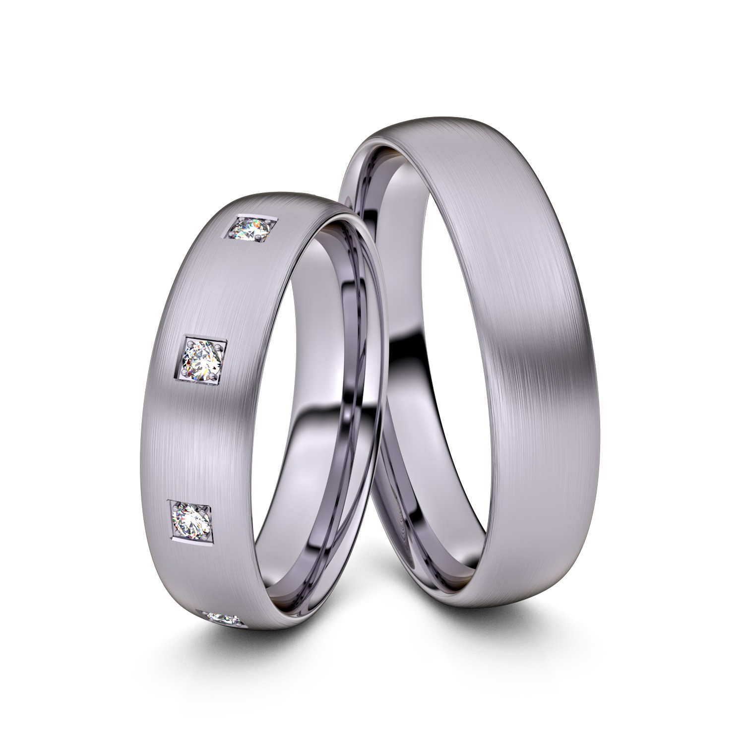 Brillanten-Trauringe 585er Palladium – opt. mit Gravur, Farbe, wählbarer Reinheitsstufe & hochwertigem Holzetui Unkategorisiert online kaufen