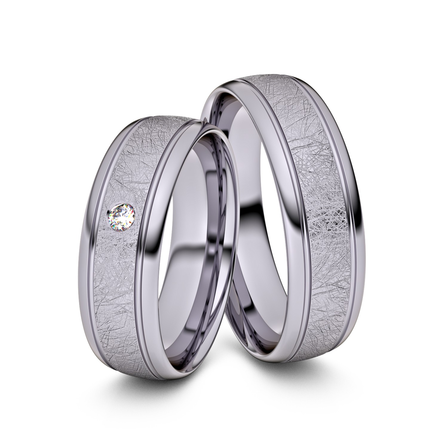 Brillanten-Trauringe 585er Palladium – opt. mit Gravur, Farbe, wählbarer Reinheitsstufe & hochwertigem Holzetui Unkategorisiert online kaufen