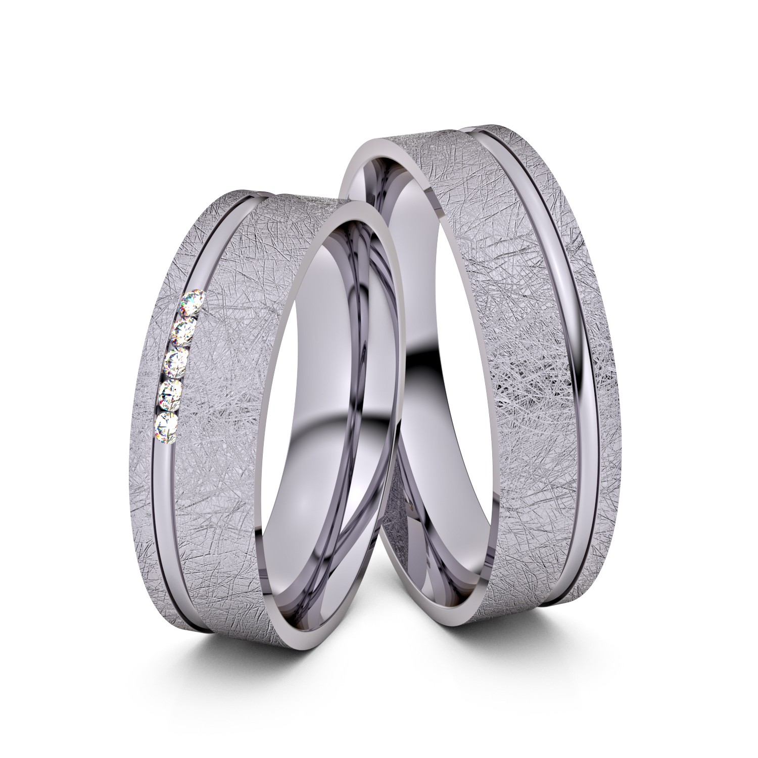 Brillanten-Trauringe 585er Palladium – opt. mit Gravur, Farbe, wählbarer Reinheitsstufe & hochwertigem Holzetui Unkategorisiert online kaufen