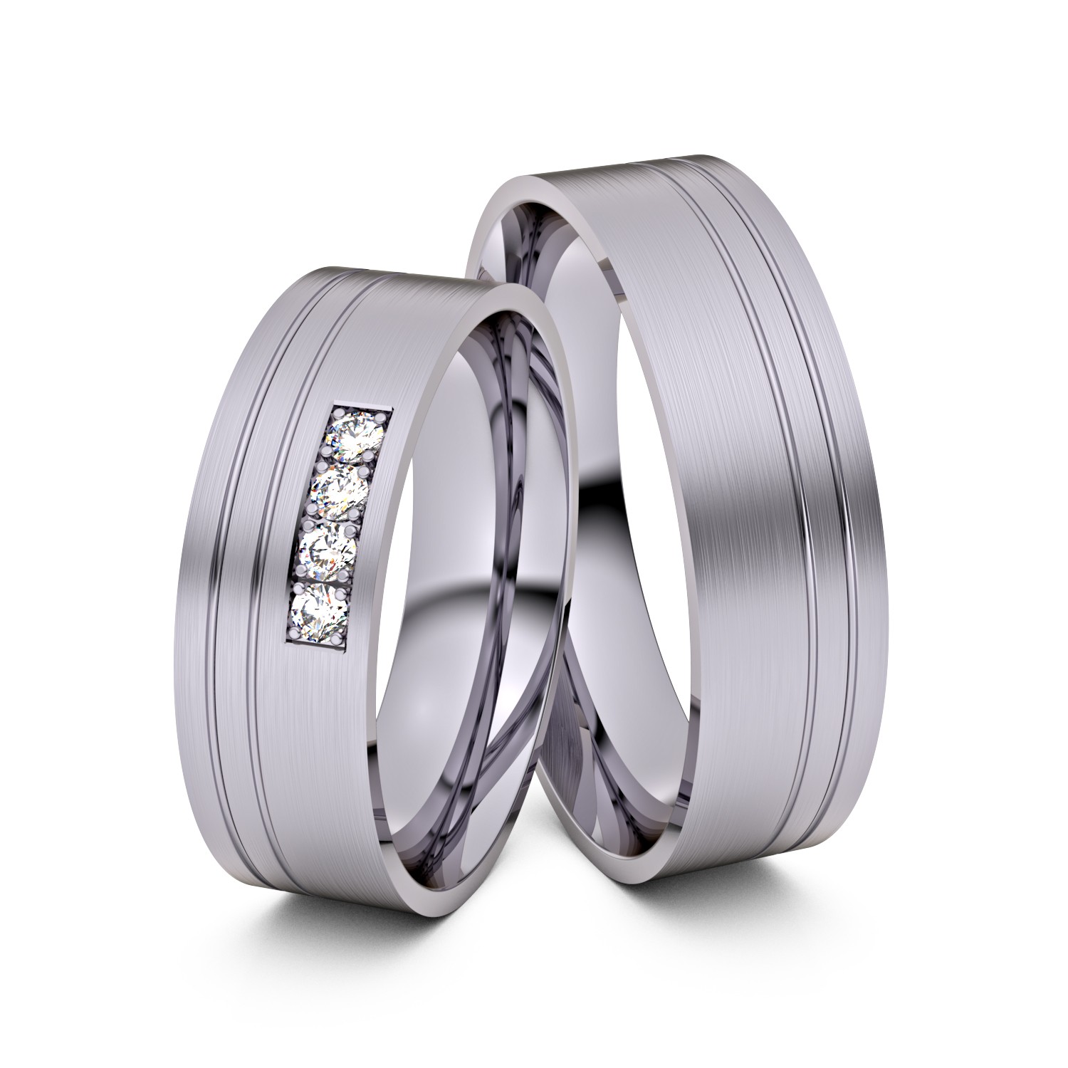 Brillanten-Trauringe 585er Palladium – opt. mit Gravur, Farbe, wählbarer Reinheitsstufe & hochwertigem Holzetui Unkategorisiert online kaufen