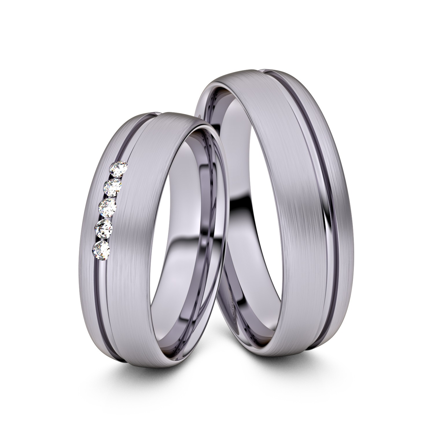 Brillanten-Trauringe 585er Palladium – opt. mit Gravur, Farbe, wählbarer Reinheitsstufe & hochwertigem Holzetui Unkategorisiert online kaufen