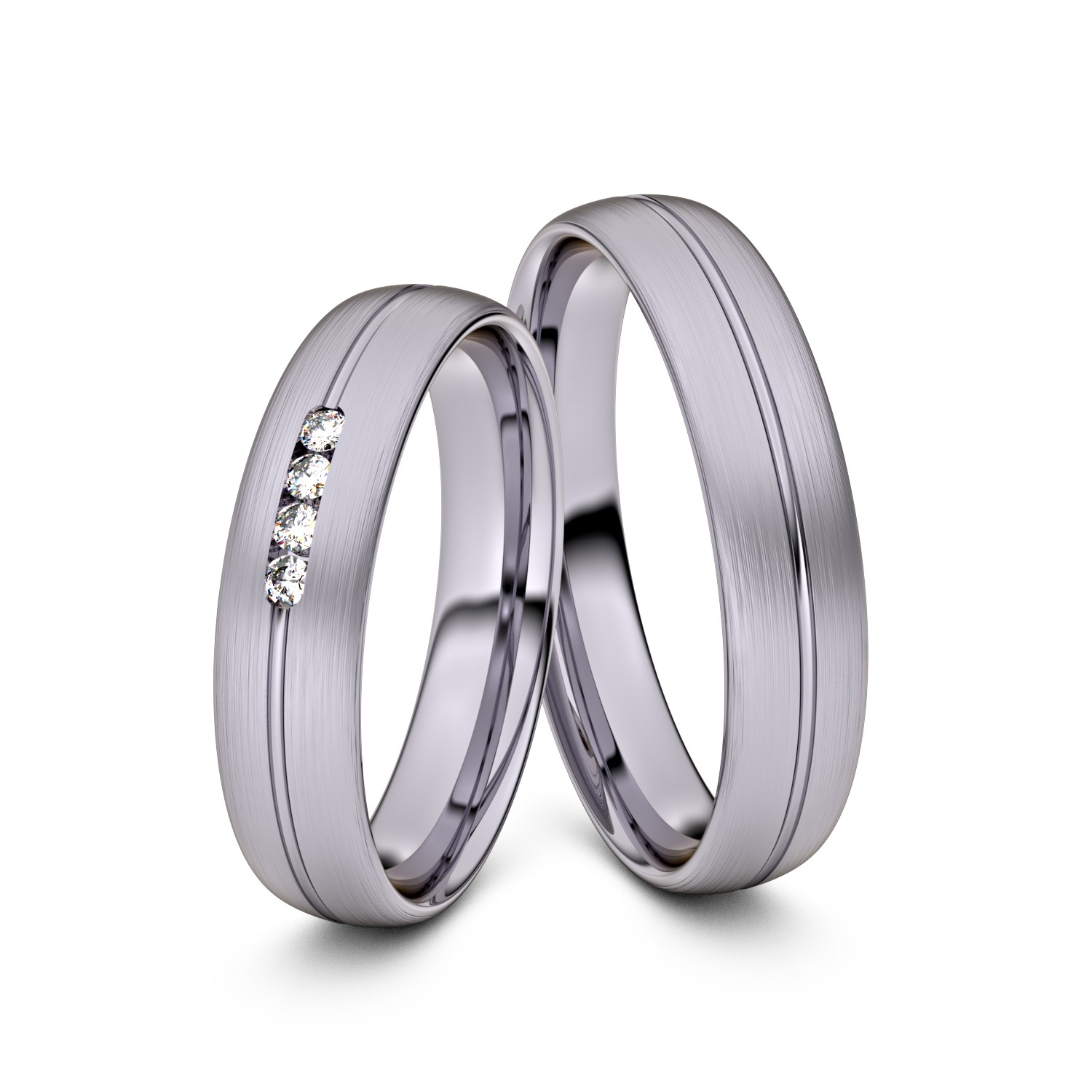 Brillanten-Trauringe 585er Palladium – opt. mit Gravur, Farbe, wählbarer Reinheitsstufe & hochwertigem Holzetui Unkategorisiert online kaufen