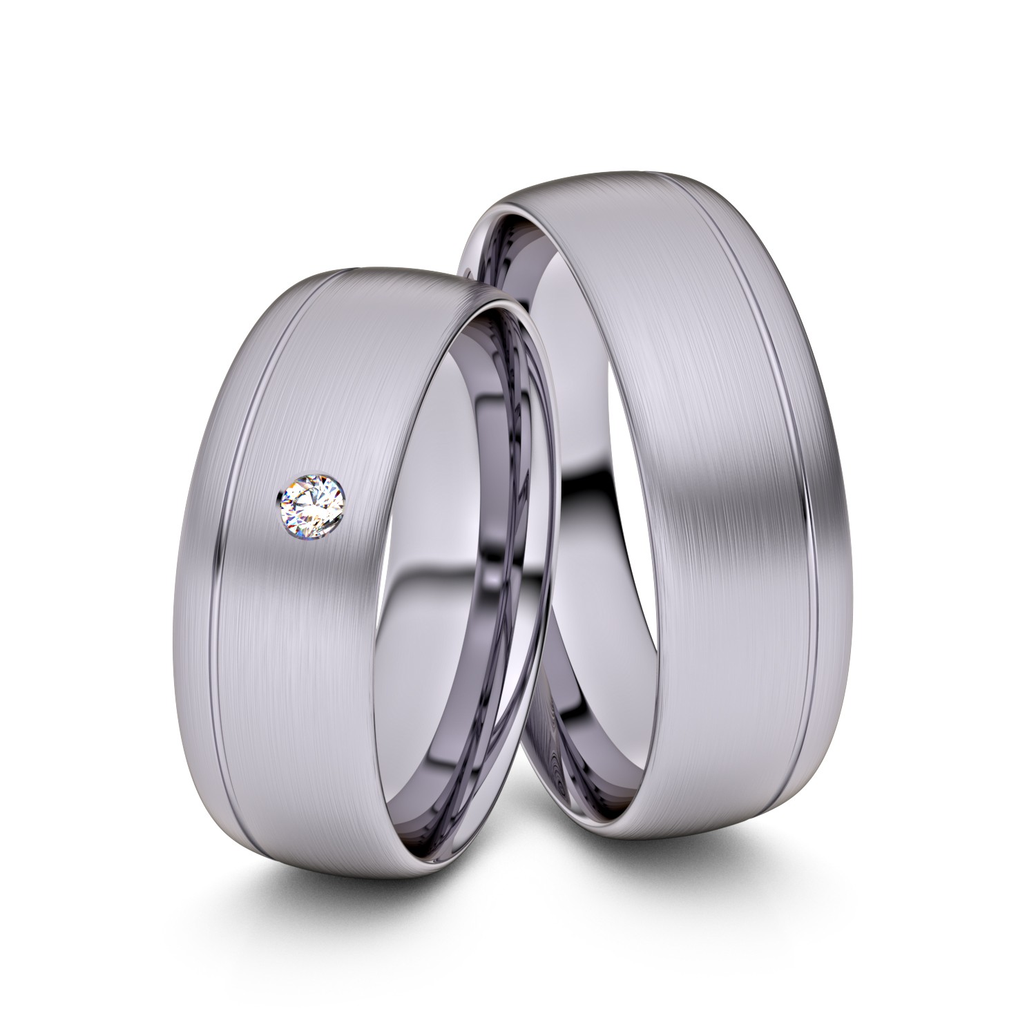 Brillanten-Trauringe 585er Palladium – opt. mit Gravur, Farbe, wählbarer Reinheitsstufe & hochwertigem Holzetui Unkategorisiert online kaufen
