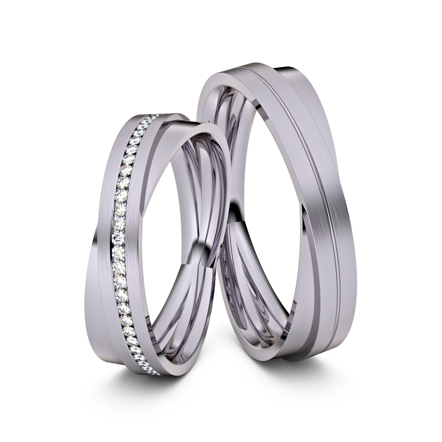 Brillanten-Trauringe 585er Palladium – opt. mit Gravur, Farbe, wählbarer Reinheitsstufe & hochwertigem Holzetui Unkategorisiert online kaufen