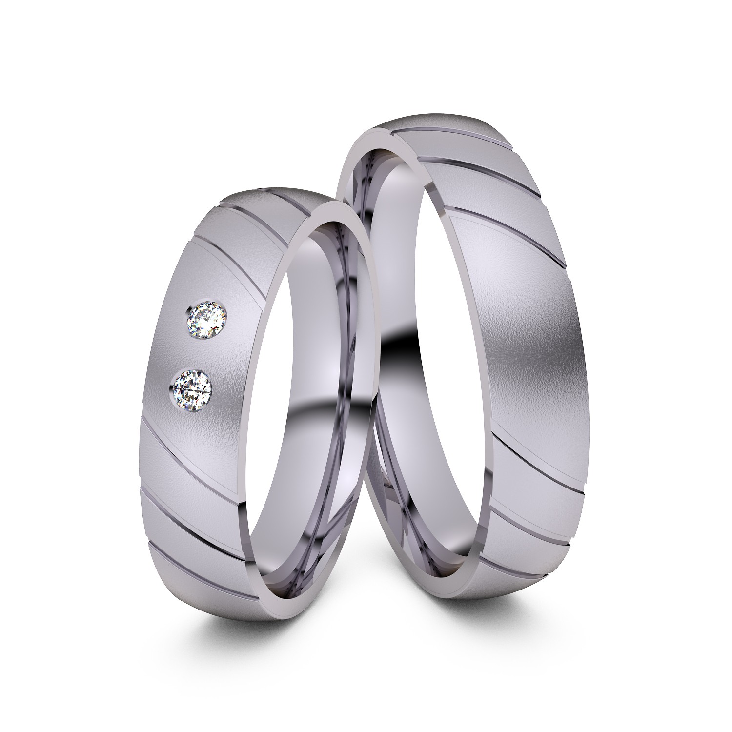 Brillanten-Trauringe 585er Palladium – opt. mit Gravur, Farbe, wählbarer Reinheitsstufe & hochwertigem Holzetui Unkategorisiert online kaufen
