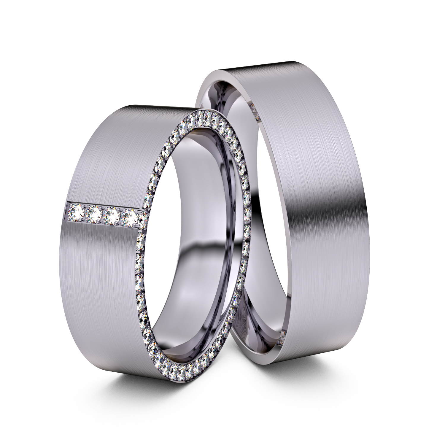 Brillanten-Trauringe 585er Palladium – opt. mit Gravur, Farbe, wählbarer Reinheitsstufe & hochwertigem Holzetui Unkategorisiert online kaufen