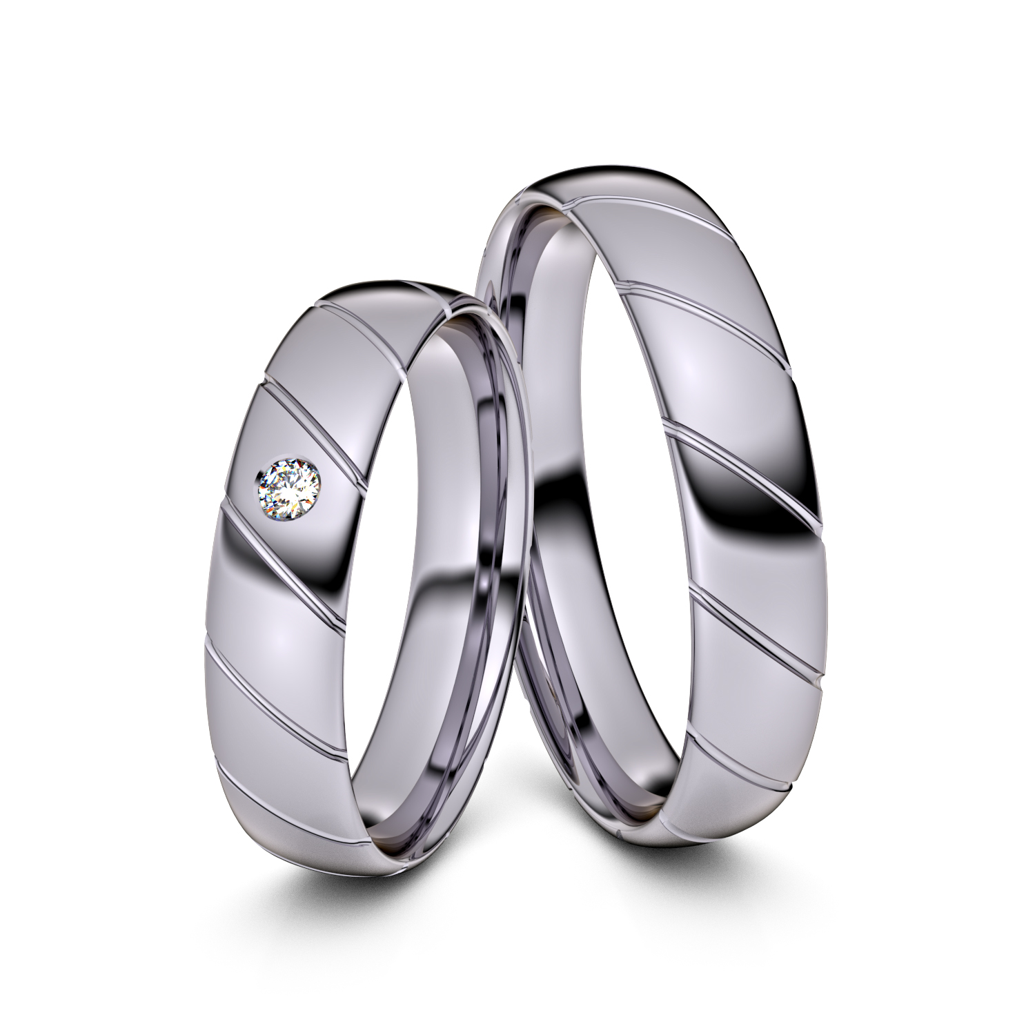 Brillanten-Trauringe 585er Palladium – opt. mit Gravur, Farbe, wählbarer Reinheitsstufe & hochwertigem Holzetui Unkategorisiert online kaufen