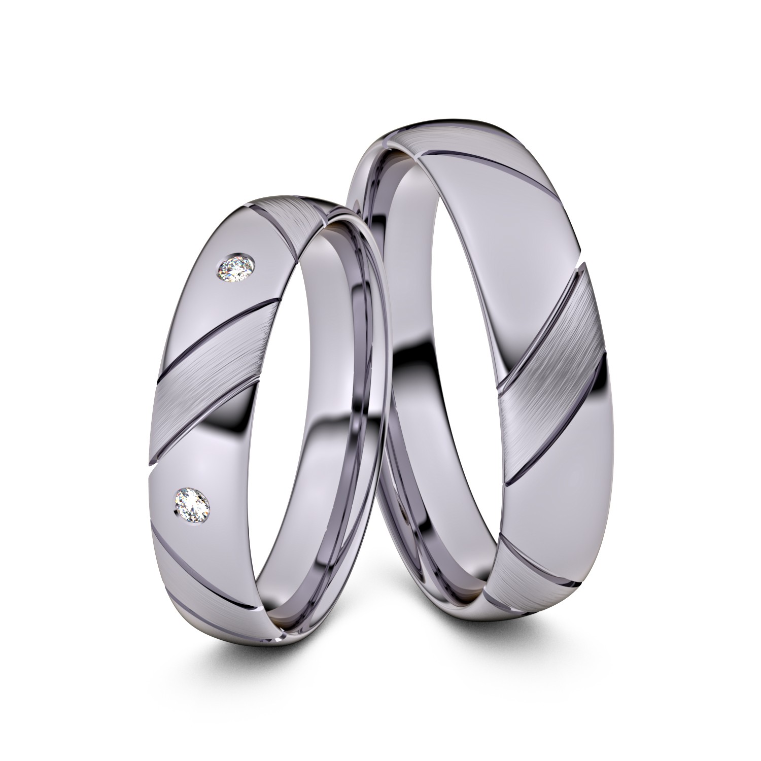 Brillanten-Trauringe 585er Palladium – opt. mit Gravur, Farbe, wählbarer Reinheitsstufe & hochwertigem Holzetui Unkategorisiert online kaufen