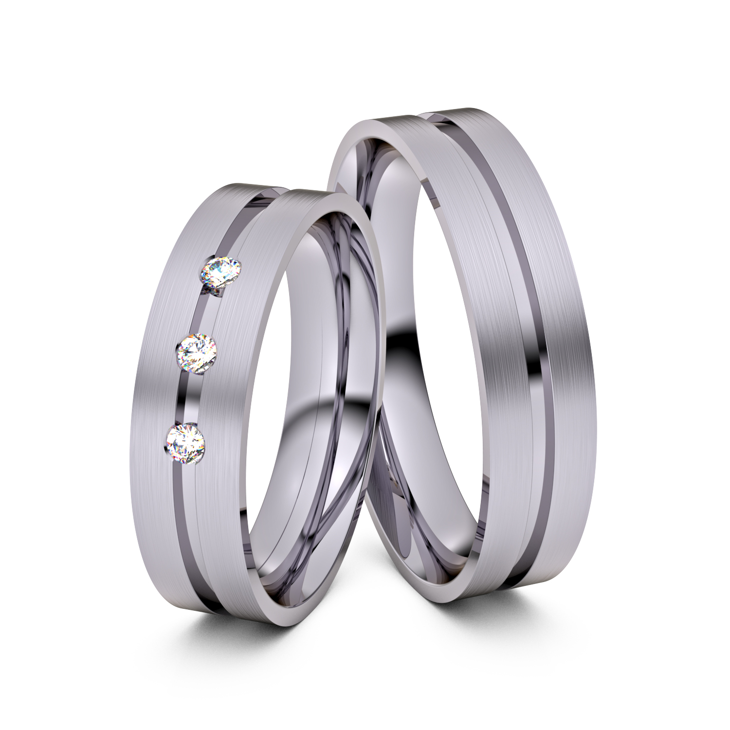 Brillanten-Trauringe 585er Palladium – opt. mit Gravur, Farbe, wählbarer Reinheitsstufe & hochwertigem Holzetui Unkategorisiert online kaufen