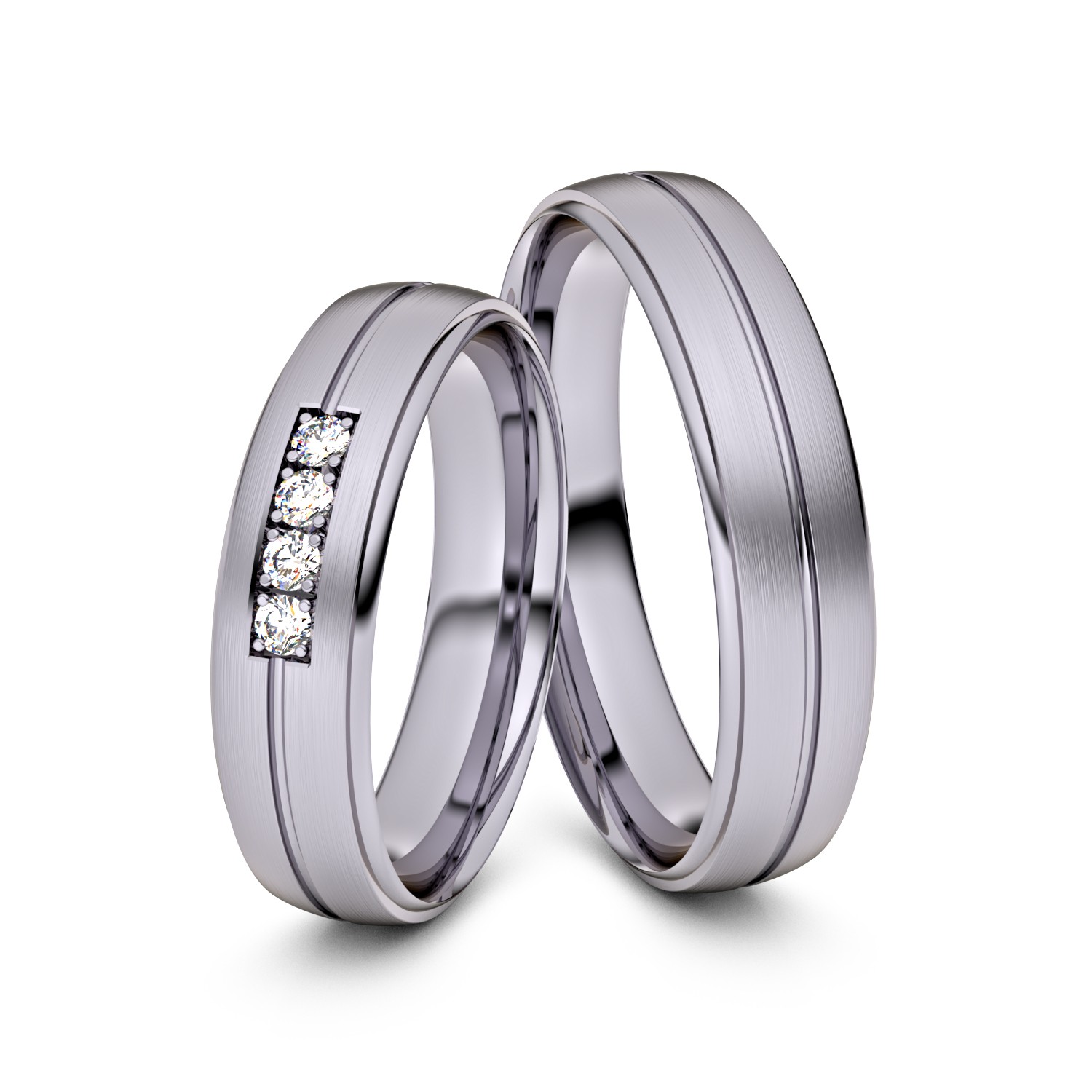 Brillanten-Trauringe 585er Palladium – opt. mit Gravur, Farbe, wählbarer Reinheitsstufe & hochwertigem Holzetui Unkategorisiert online kaufen