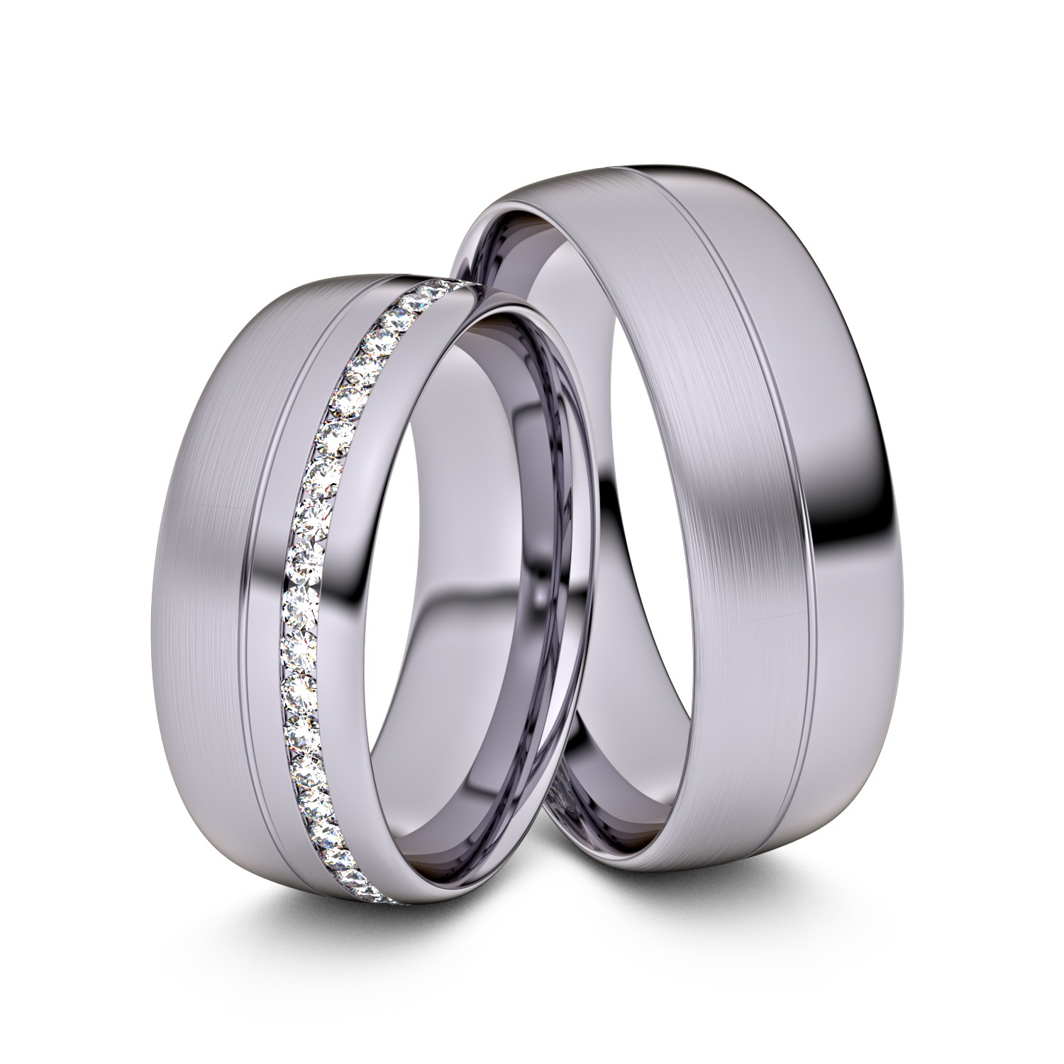 Brillanten-Trauringe 585er Palladium – opt. mit Gravur, Farbe, wählbarer Reinheitsstufe & hochwertigem Holzetui Unkategorisiert online kaufen