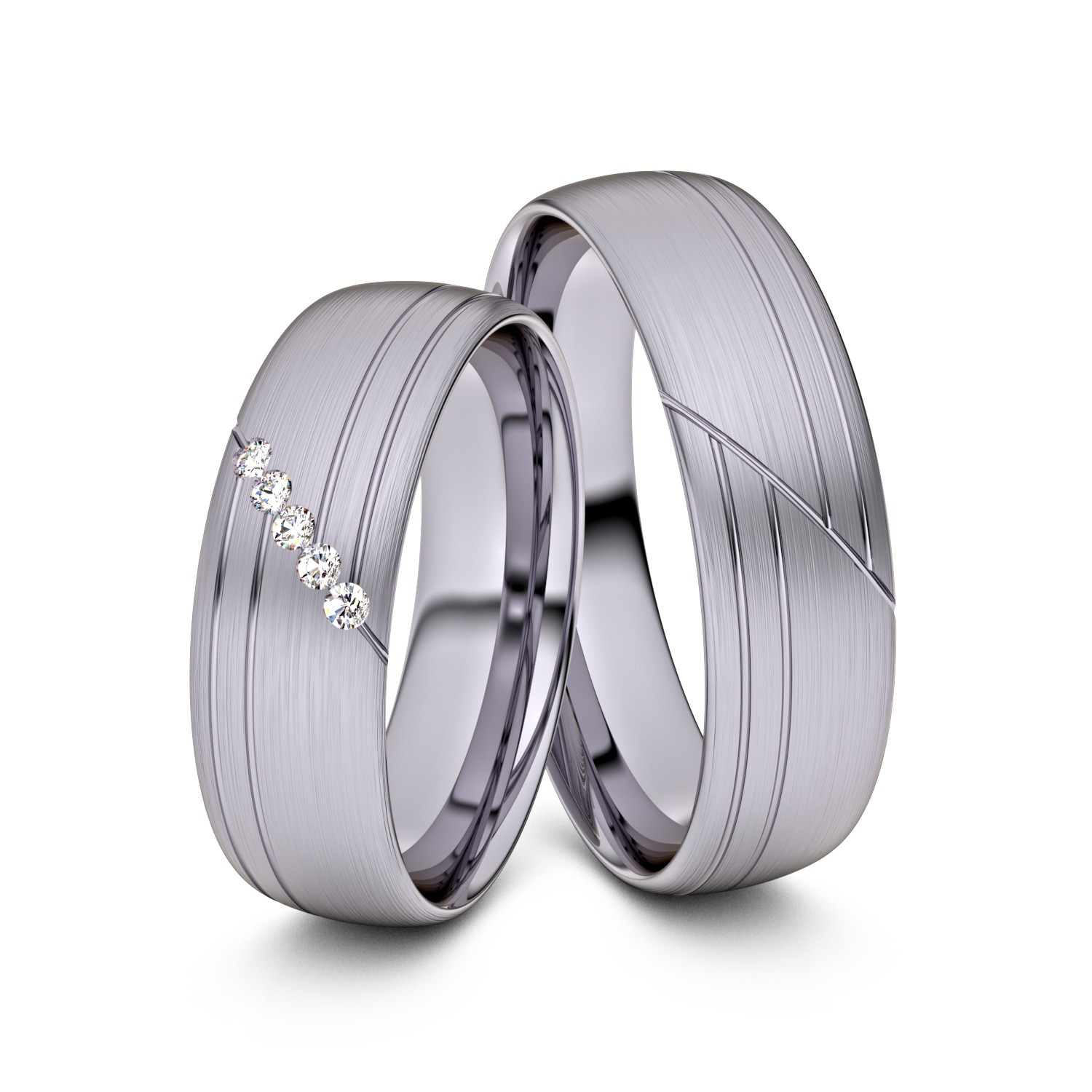 Brillanten-Trauringe 585er Palladium – opt. mit Gravur, Farbe, wählbarer Reinheitsstufe & hochwertigem Holzetui Unkategorisiert online kaufen