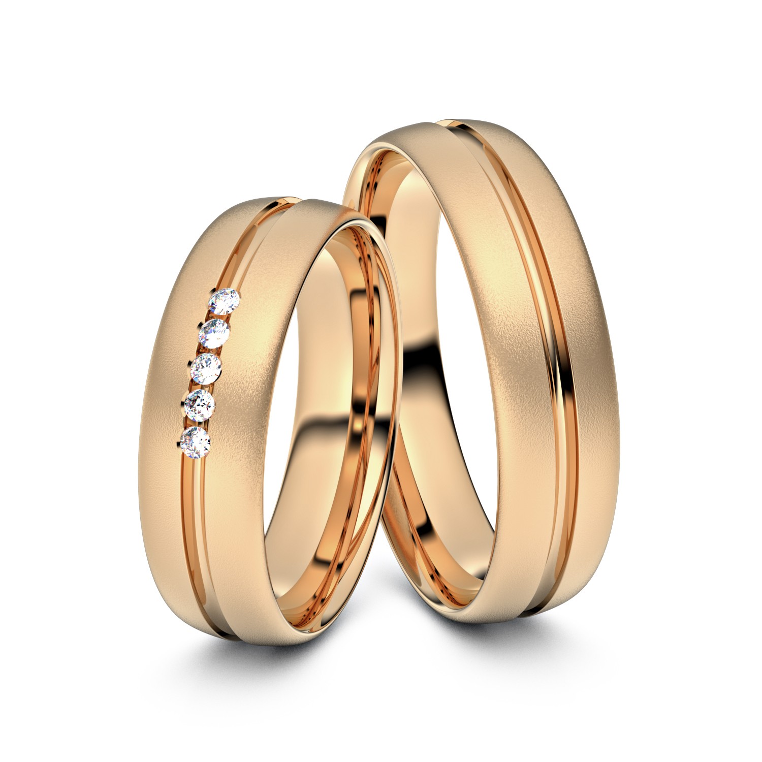 Brillanten-Trauringe 585er Roségold – opt. mit Gravur, Farbe, wählbarer Reinheitsstufe & hochwertigem Holzetui Unkategorisiert online kaufen