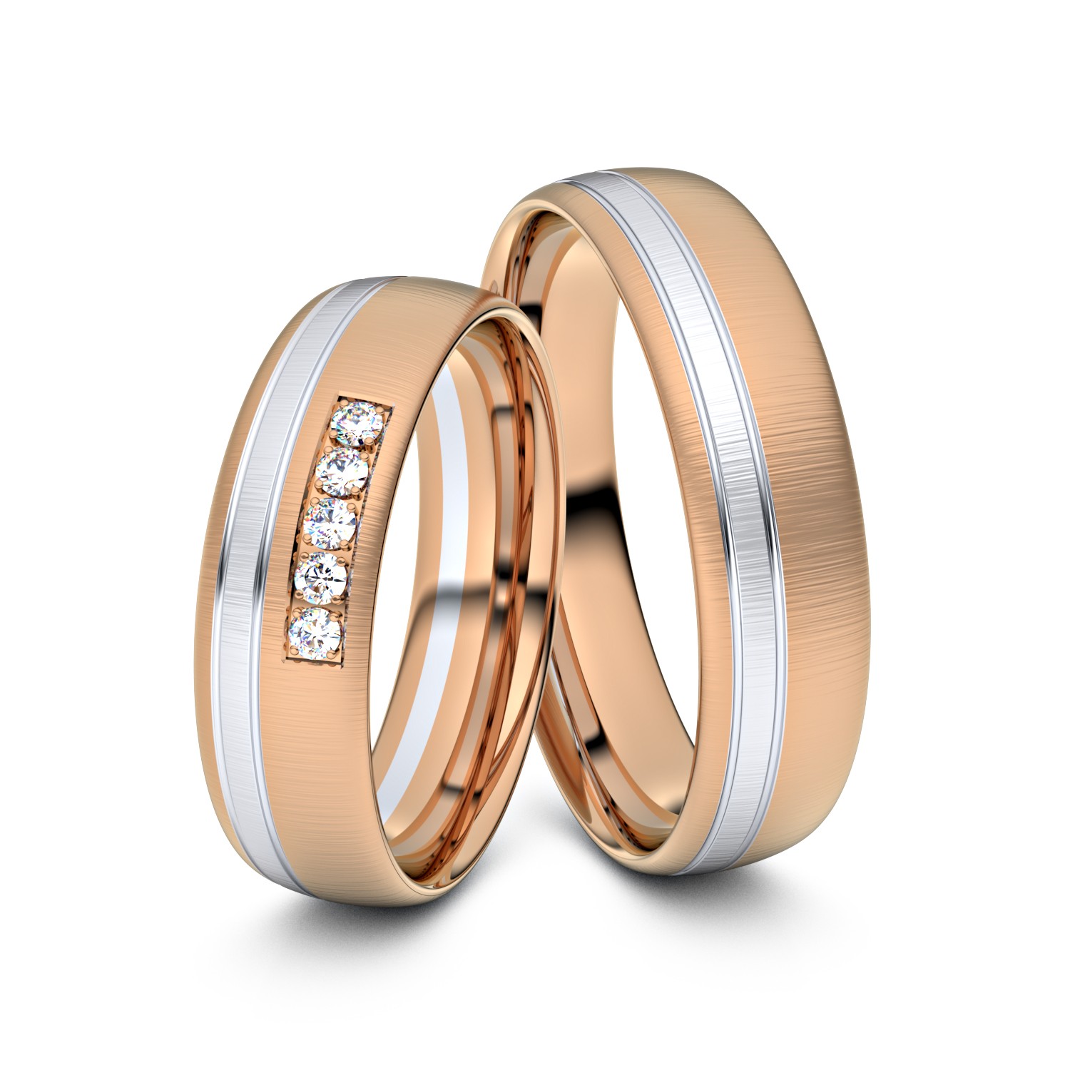 Brillanten-Trauringe 585er Rotgold-Weißgold – opt. mit Gravur, Farbe, wählbarer Reinheitsstufe & hochwertigem Holzetui Unkategorisiert online kaufen Brillanten-Trauringe 585er Rotgold-Weißgold – opt. mit Gravur, Farbe, wählbarer Reinheitsstufe & hochwertigem Holzetui Unkategorisiert online kaufen