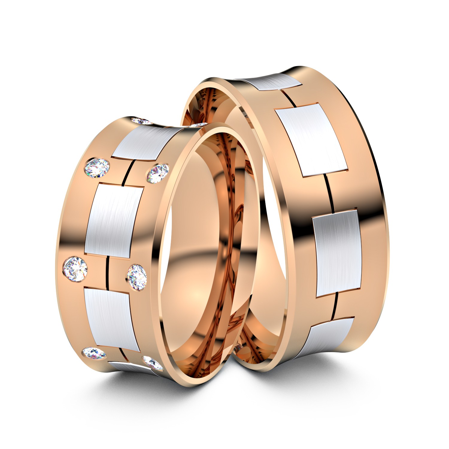 Brillanten-Trauringe 585er Rotgold-Weißgold – opt. mit Gravur, Farbe, wählbarer Reinheitsstufe & hochwertigem Holzetui Unkategorisiert online kaufen Brillanten-Trauringe 585er Rotgold-Weißgold – opt. mit Gravur, Farbe, wählbarer Reinheitsstufe & hochwertigem Holzetui Unkategorisiert online kaufen