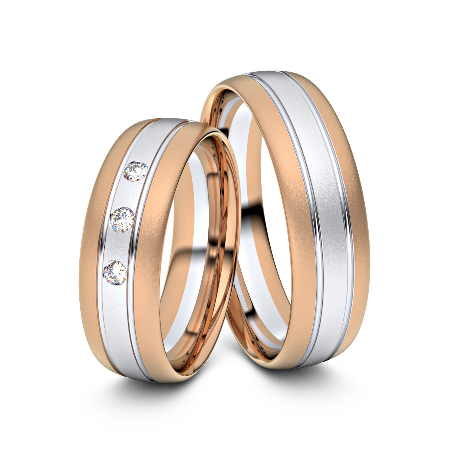 Brillanten-Trauringe 585er Rotgold-Weißgold – opt. mit Gravur, Farbe, wählbarer Reinheitsstufe & hochwertigem Holzetui Unkategorisiert online kaufen Brillanten-Trauringe 585er Rotgold-Weißgold – opt. mit Gravur, Farbe, wählbarer Reinheitsstufe & hochwertigem Holzetui Unkategorisiert online kaufen