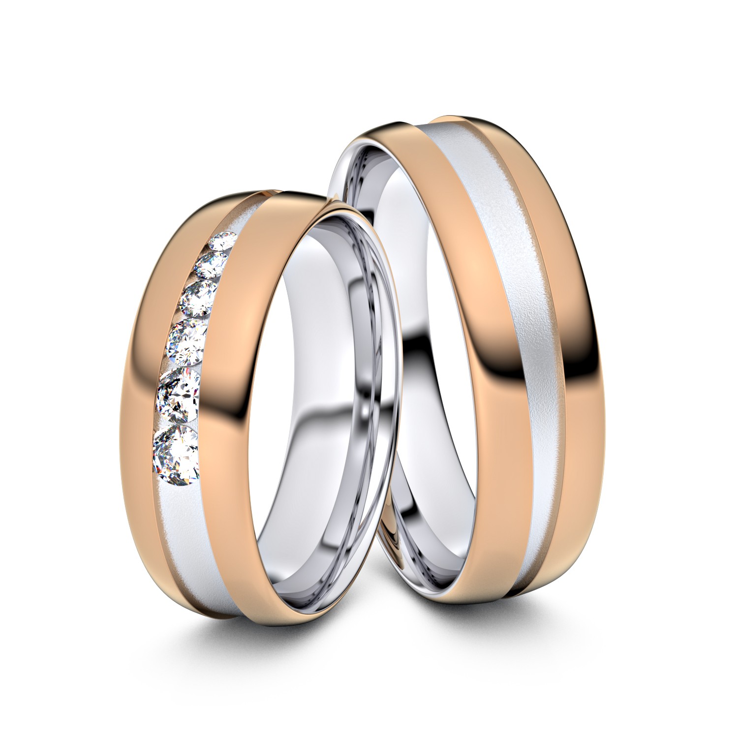 Brillanten-Trauringe 585er Rotgold-Weißgold – opt. mit Gravur, Farbe, wählbarer Reinheitsstufe & hochwertigem Holzetui Unkategorisiert online kaufen Brillanten-Trauringe 585er Rotgold-Weißgold – opt. mit Gravur, Farbe, wählbarer Reinheitsstufe & hochwertigem Holzetui Unkategorisiert online kaufen