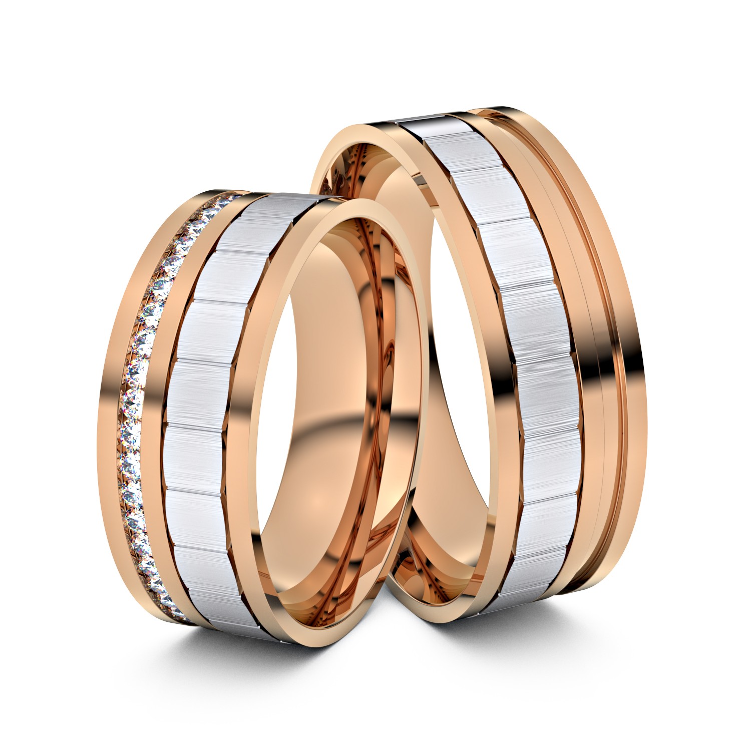 Brillanten-Trauringe 585er Rotgold-Weißgold – opt. mit Gravur, Farbe, wählbarer Reinheitsstufe & hochwertigem Holzetui Unkategorisiert online kaufen Brillanten-Trauringe 585er Rotgold-Weißgold – opt. mit Gravur, Farbe, wählbarer Reinheitsstufe & hochwertigem Holzetui Unkategorisiert online kaufen