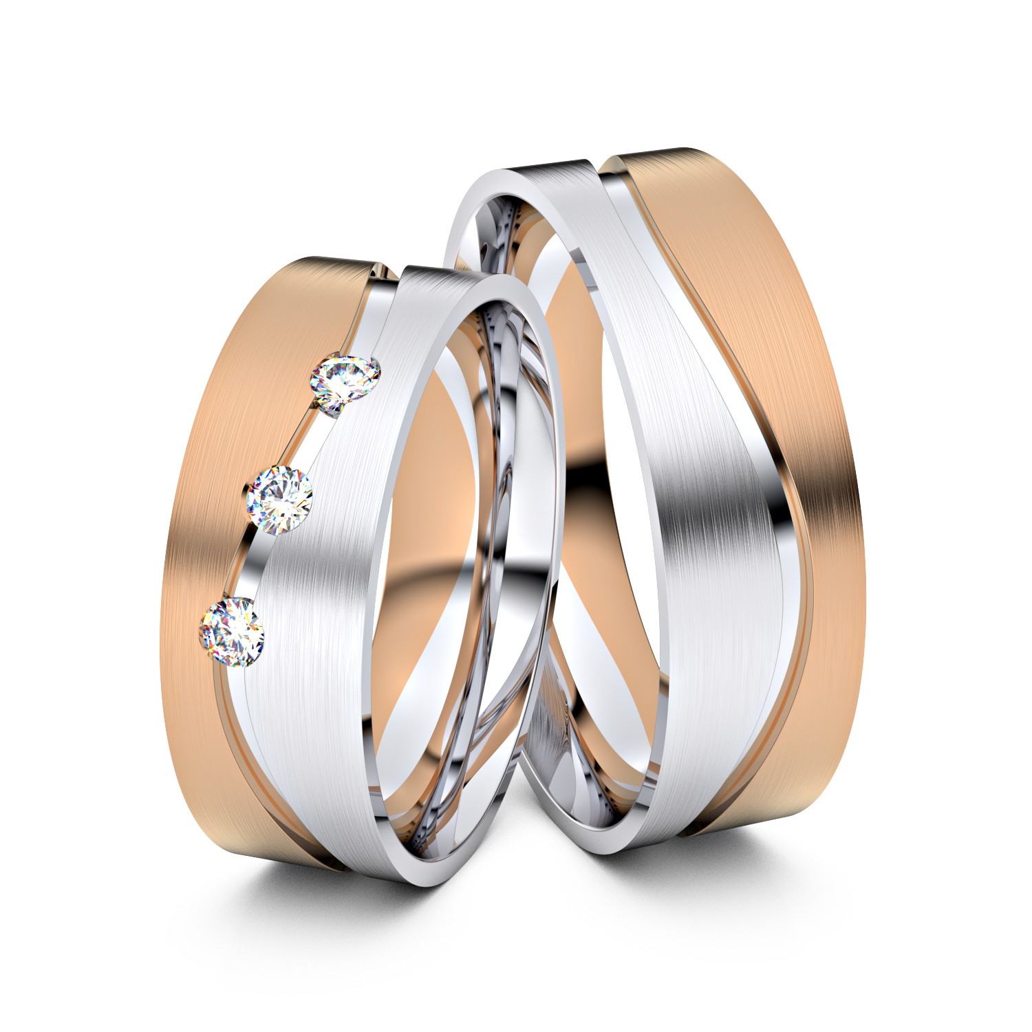 Brillanten-Trauringe 585er Rotgold-Weißgold – opt. mit Gravur, Farbe, wählbarer Reinheitsstufe & hochwertigem Holzetui Unkategorisiert online kaufen Brillanten-Trauringe 585er Rotgold-Weißgold – opt. mit Gravur, Farbe, wählbarer Reinheitsstufe & hochwertigem Holzetui Unkategorisiert online kaufen