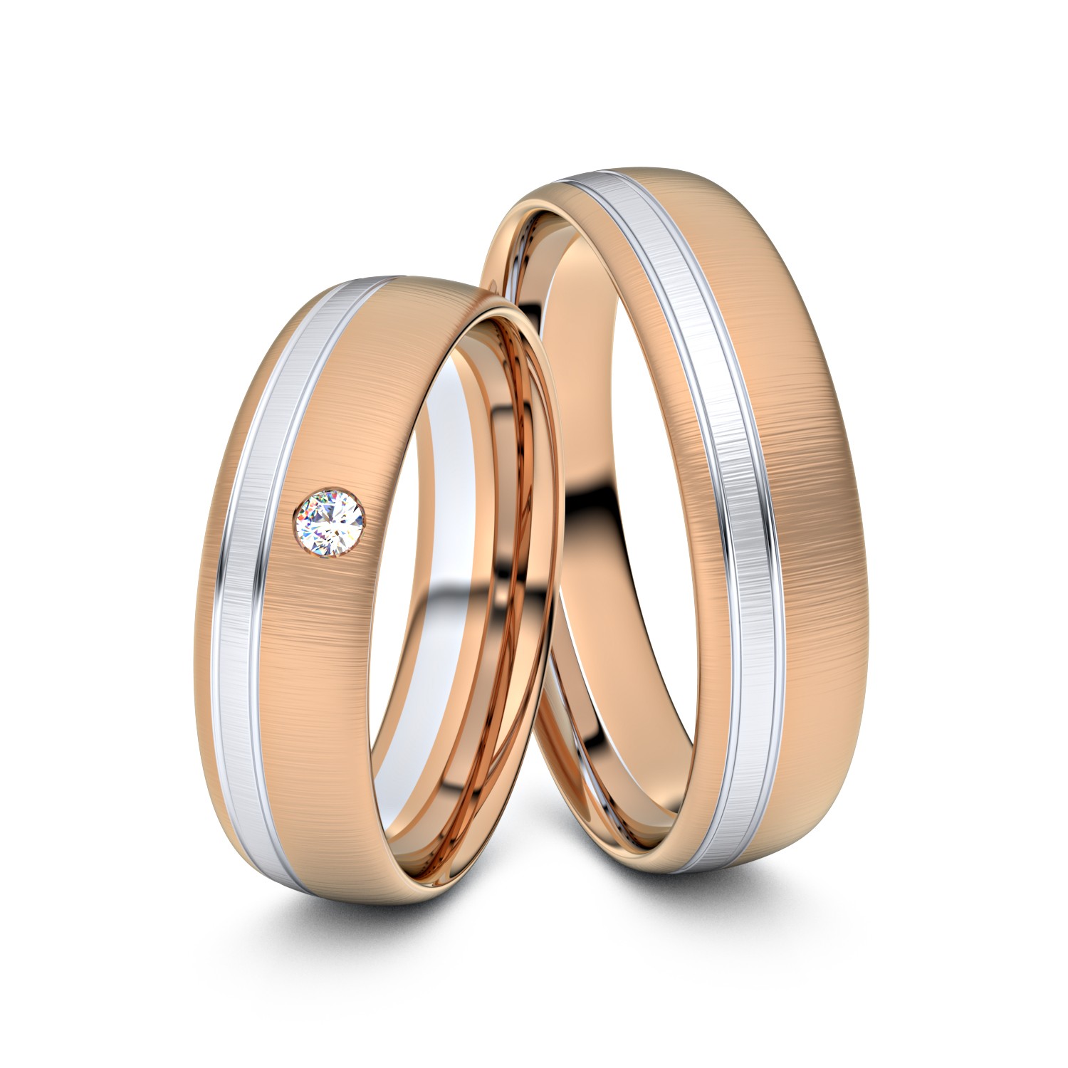 Brillanten-Trauringe 585er Rotgold-Weißgold – opt. mit Gravur, Farbe, wählbarer Reinheitsstufe & hochwertigem Holzetui Unkategorisiert online kaufen Brillanten-Trauringe 585er Rotgold-Weißgold – opt. mit Gravur, Farbe, wählbarer Reinheitsstufe & hochwertigem Holzetui Unkategorisiert online kaufen