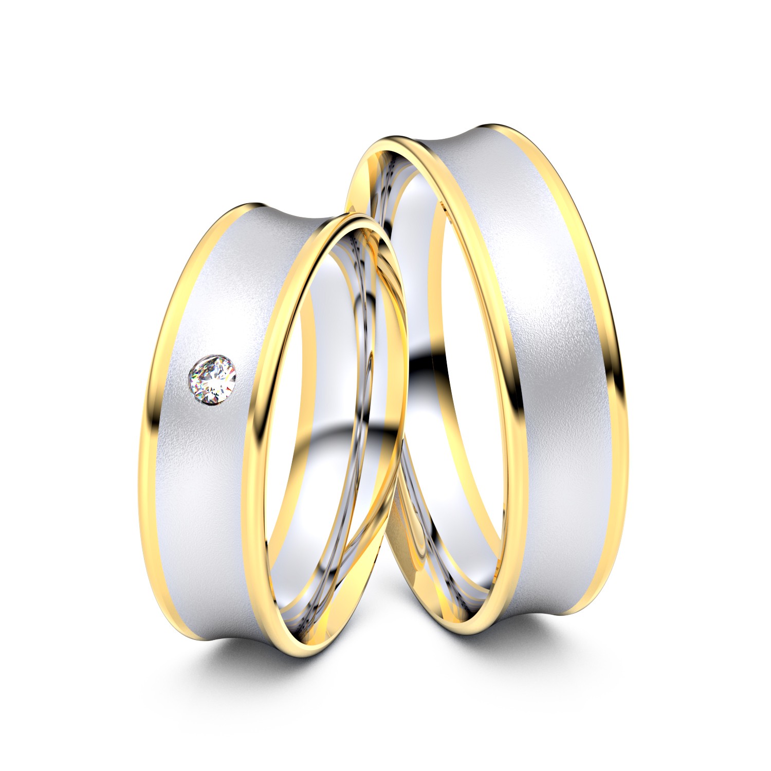 Brillanten-Trauringe 585er Weißgold-Gelbgold – opt. mit Gravur, Farbe, wählbarer Reinheitsstufe & hochwertigem Holzetui Unkategorisiert online kaufen Brillanten-Trauringe 585er Weißgold-Gelbgold – opt. mit Gravur, Farbe, wählbarer Reinheitsstufe & hochwertigem Holzetui Unkategorisiert online kaufen
