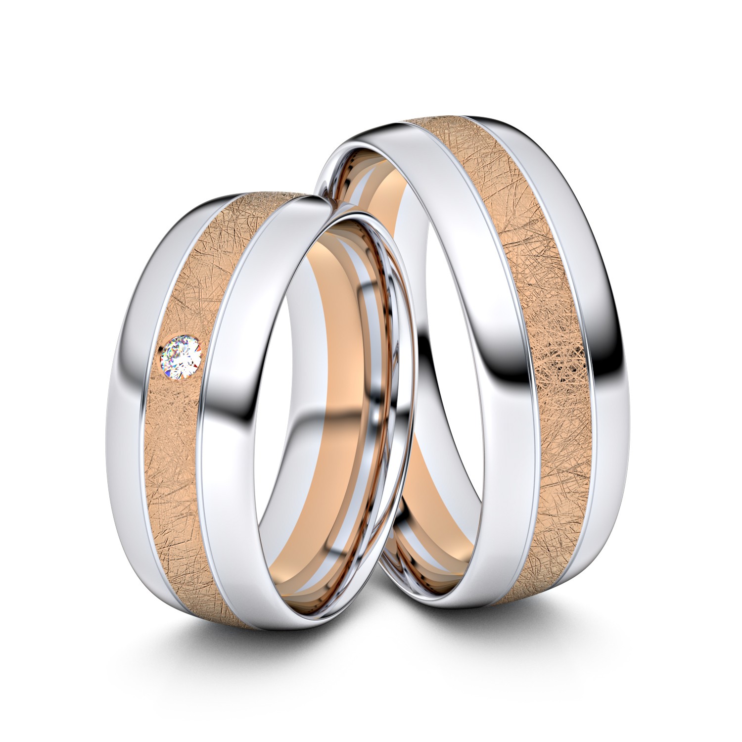 Brillanten-Trauringe 585er Weißgold-Rotgold – opt. mit Gravur, Farbe, wählbarer Reinheitsstufe & hochwertigem Holzetui Unkategorisiert online kaufen Brillanten-Trauringe 585er Weißgold-Rotgold – opt. mit Gravur, Farbe, wählbarer Reinheitsstufe & hochwertigem Holzetui Unkategorisiert online kaufen