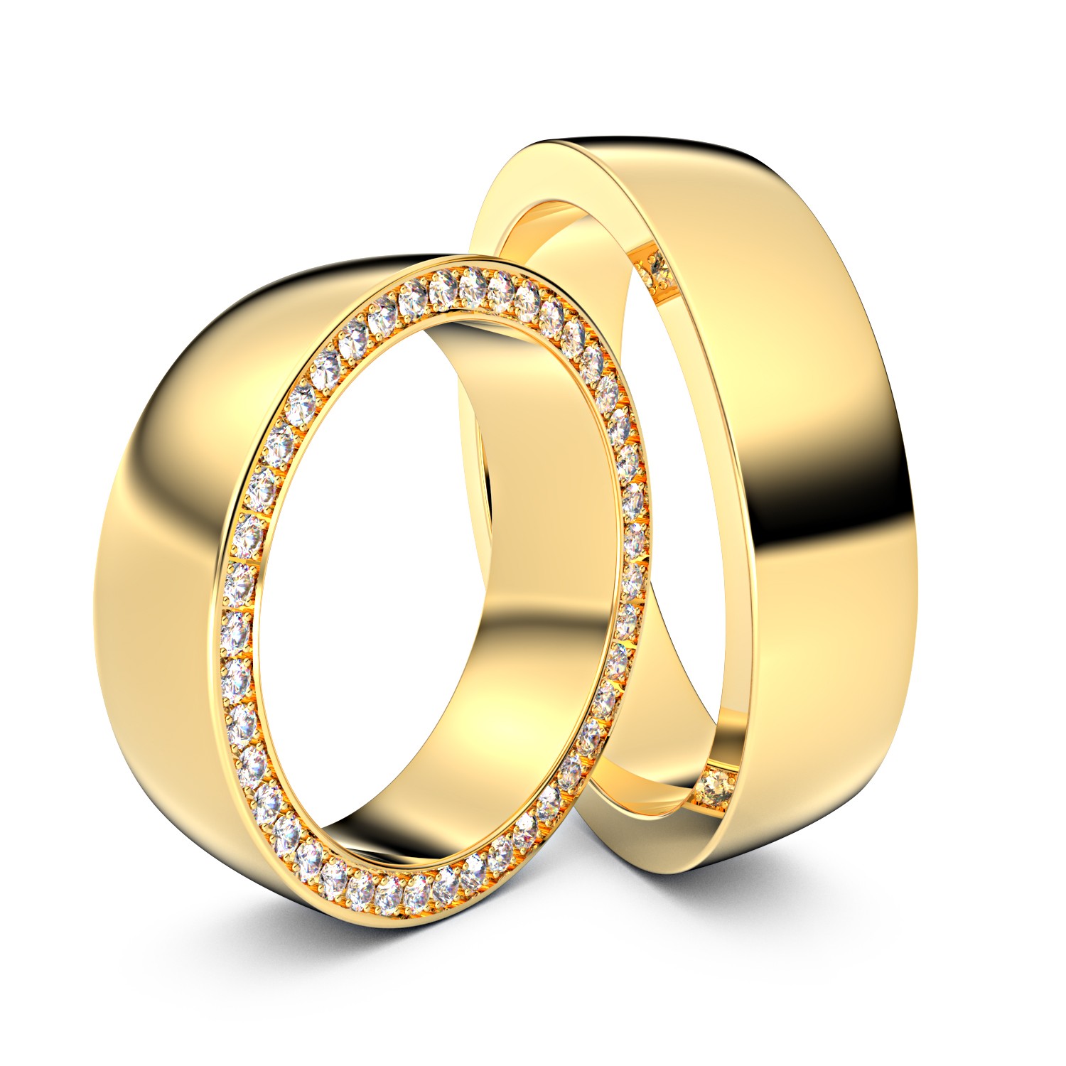 Brillanten-Trauringe 750er Gelbgold – opt. mit Gravur, Farbe, wählbarer Reinheitsstufe & hochwertigem Holzetui Unkategorisiert online kaufen
