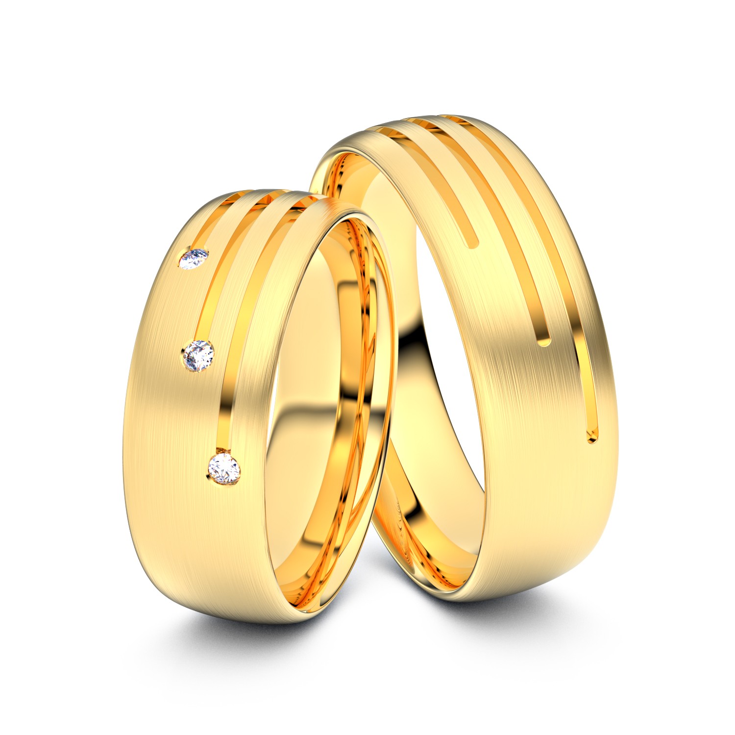 Brillanten-Trauringe 750er Gelbgold – opt. mit Gravur, Farbe, wählbarer Reinheitsstufe & hochwertigem Holzetui Unkategorisiert online kaufen