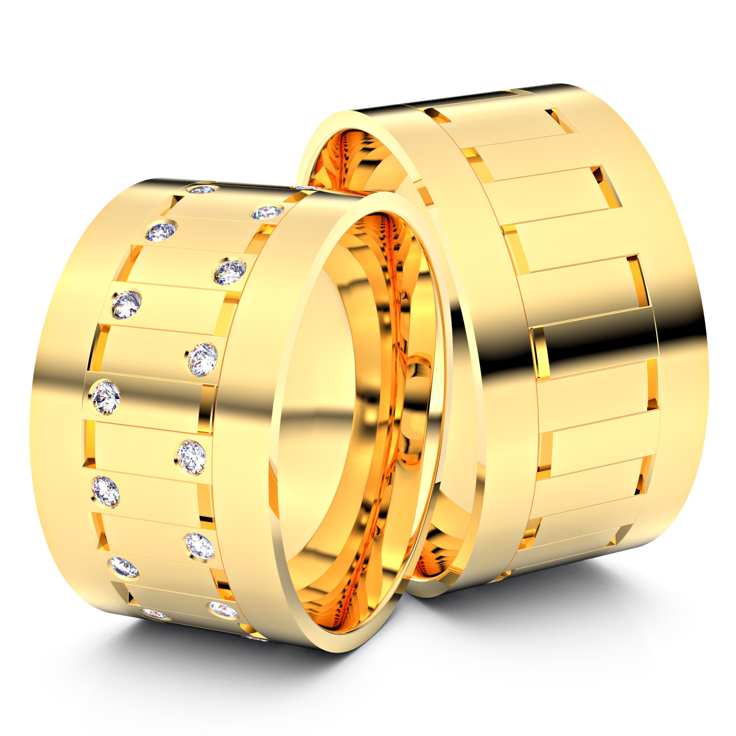 Brillanten-Trauringe 750er Gelbgold – opt. mit Gravur, Farbe, wählbarer Reinheitsstufe & hochwertigem Holzetui Unkategorisiert online kaufen
