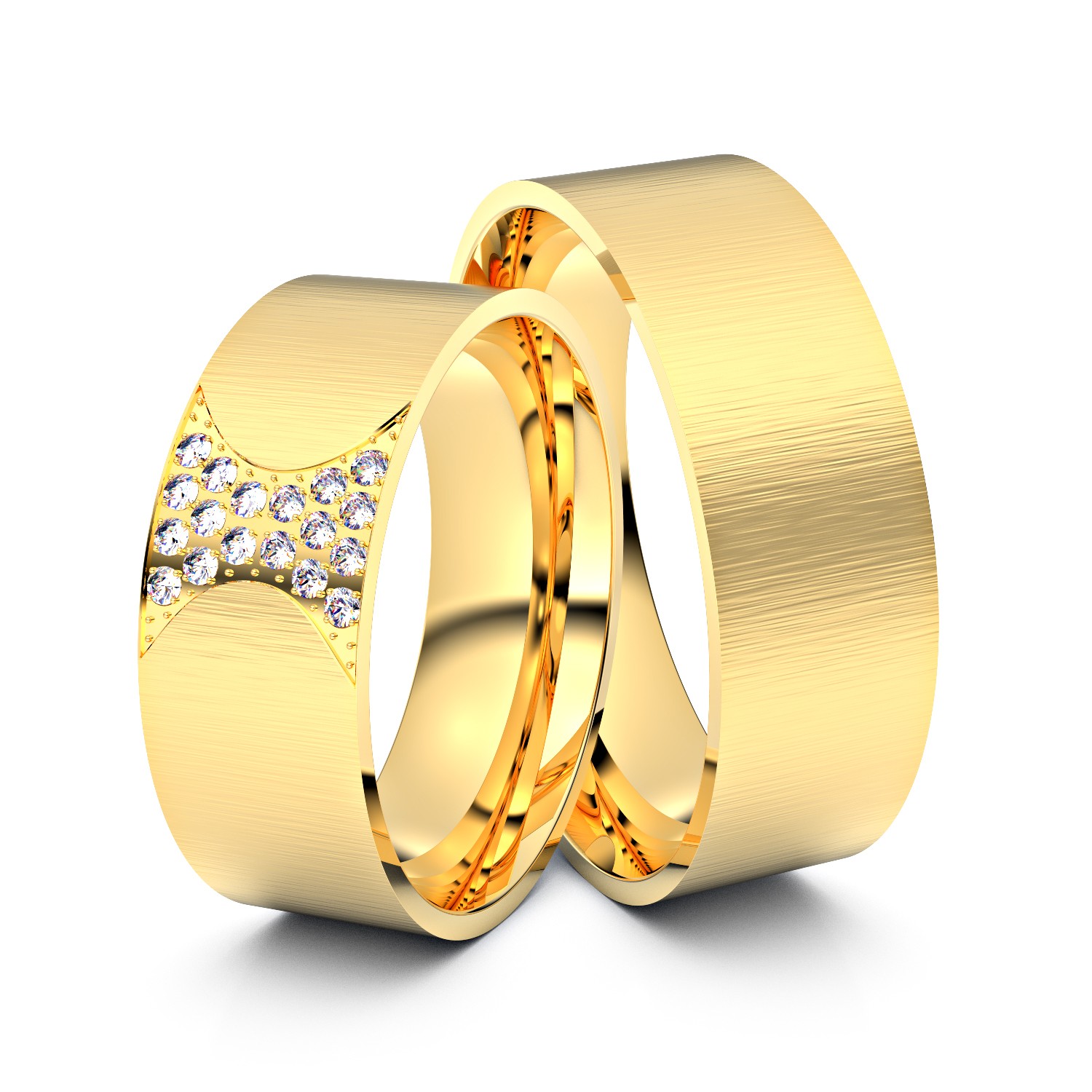 Brillanten-Trauringe 750er Gelbgold – opt. mit Gravur, Farbe, wählbarer Reinheitsstufe & hochwertigem Holzetui Unkategorisiert online kaufen