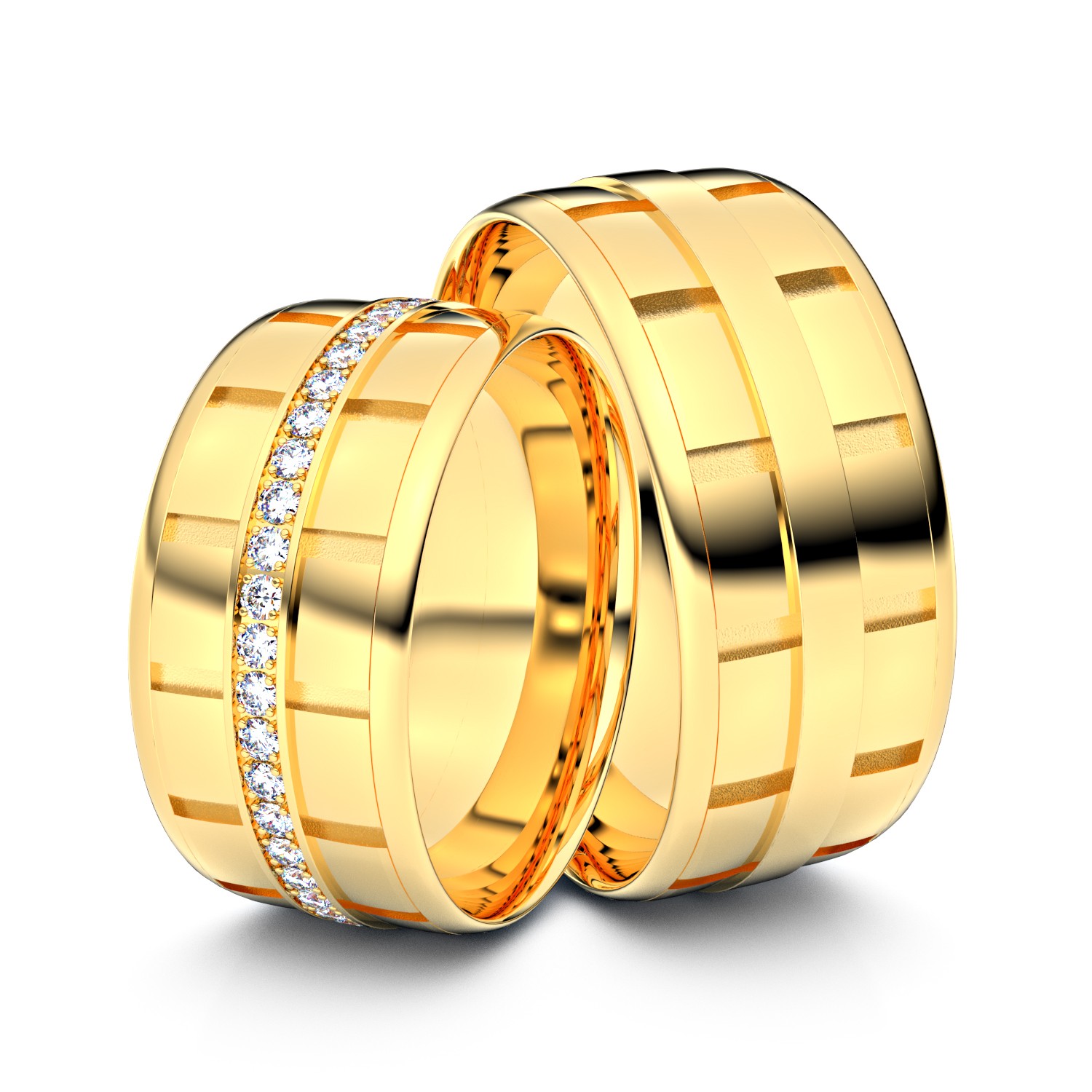 Brillanten-Trauringe 750er Gelbgold – opt. mit Gravur, Farbe, wählbarer Reinheitsstufe & hochwertigem Holzetui Unkategorisiert online kaufen