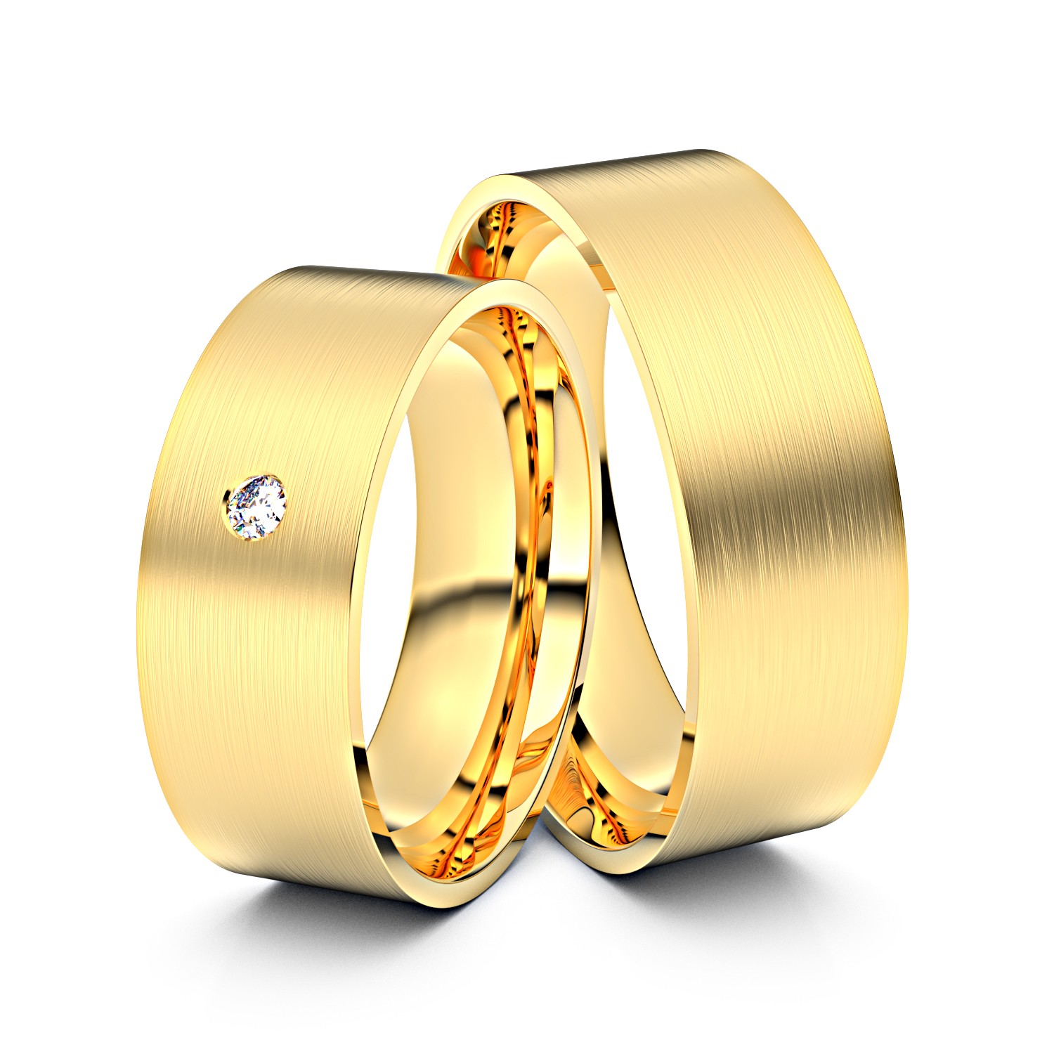 Brillanten-Trauringe 750er Gelbgold – opt. mit Gravur, Farbe, wählbarer Reinheitsstufe & hochwertigem Holzetui Unkategorisiert online kaufen
