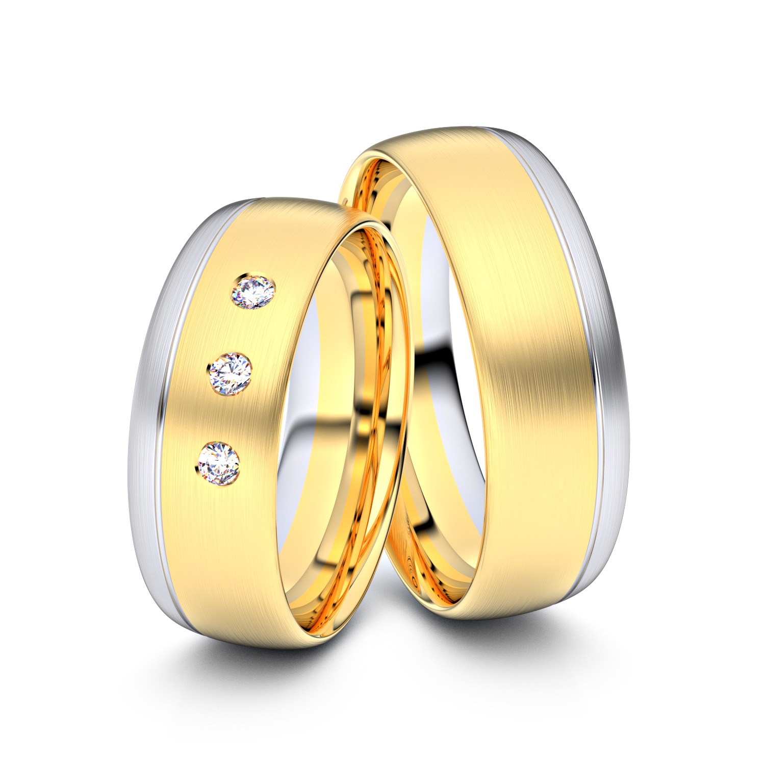 Brillanten-Trauringe 750er Gelbgold-Weißgold – opt. mit Gravur, Farbe, wählbarer Reinheitsstufe & hochwertigem Holzetui Unkategorisiert online kaufen Brillanten-Trauringe 750er Gelbgold-Weißgold – opt. mit Gravur, Farbe, wählbarer Reinheitsstufe & hochwertigem Holzetui Unkategorisiert online kaufen