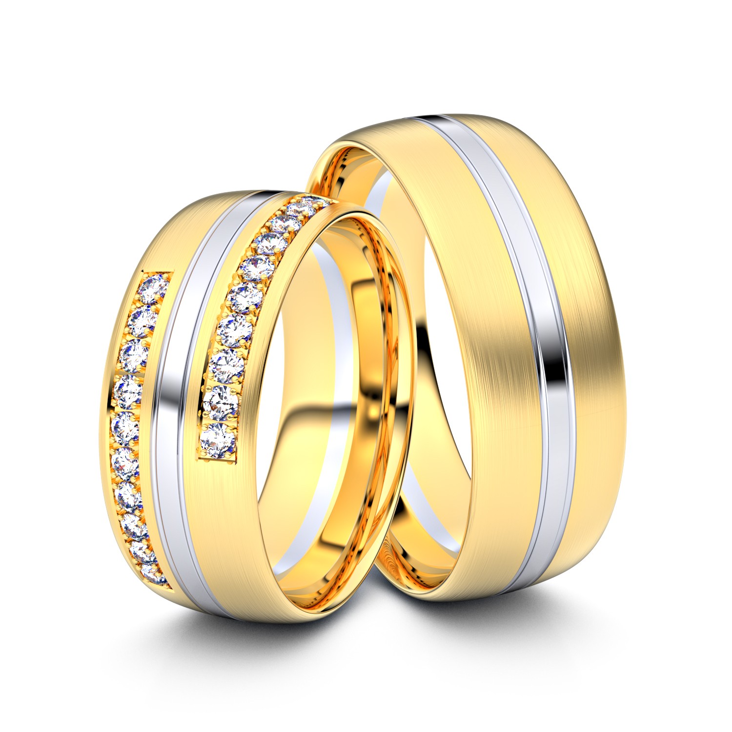 Brillanten-Trauringe 750er Gelbgold-Weißgold – opt. mit Gravur, Farbe, wählbarer Reinheitsstufe & hochwertigem Holzetui Unkategorisiert online kaufen Brillanten-Trauringe 750er Gelbgold-Weißgold – opt. mit Gravur, Farbe, wählbarer Reinheitsstufe & hochwertigem Holzetui Unkategorisiert online kaufen