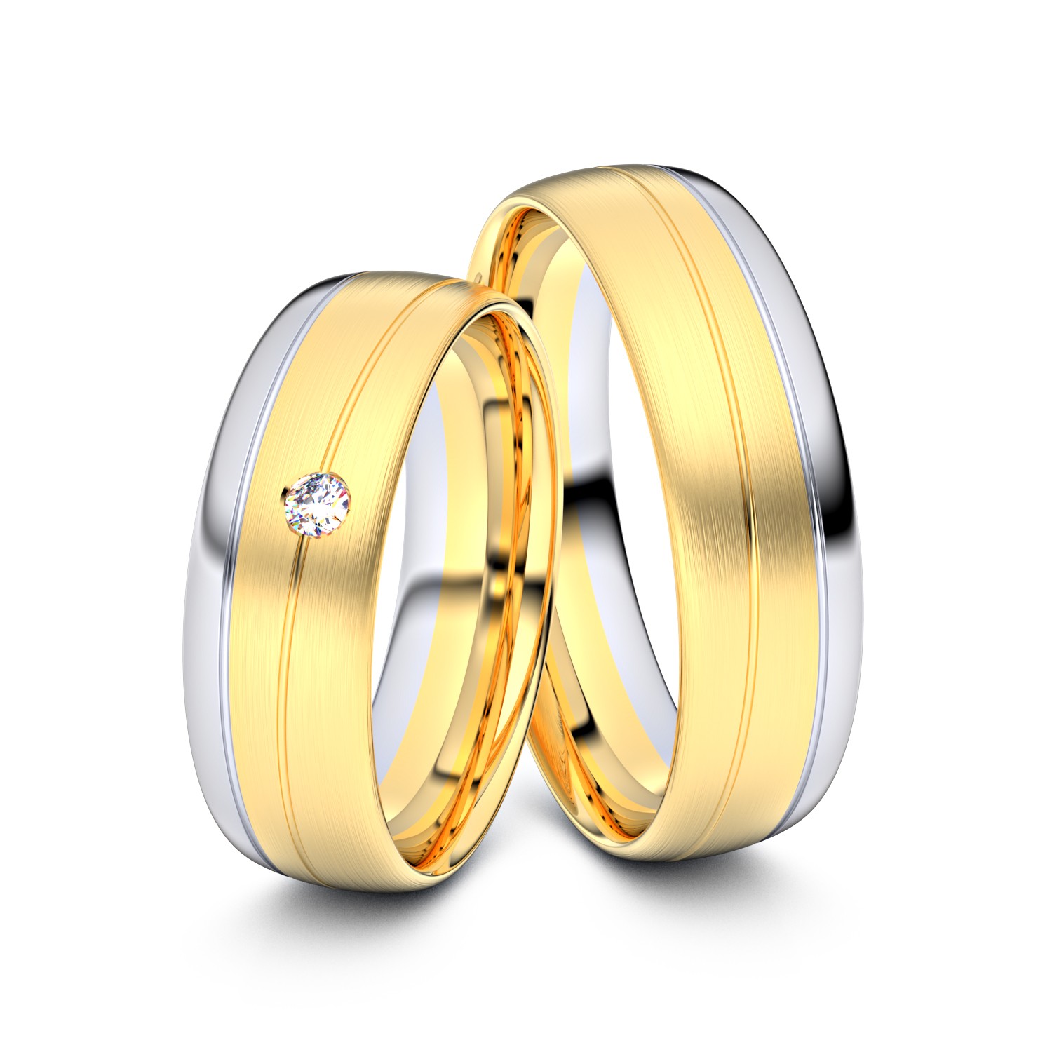 Brillanten-Trauringe 750er Gelbgold-Weißgold – opt. mit Gravur, Farbe, wählbarer Reinheitsstufe & hochwertigem Holzetui Unkategorisiert online kaufen Brillanten-Trauringe 750er Gelbgold-Weißgold – opt. mit Gravur, Farbe, wählbarer Reinheitsstufe & hochwertigem Holzetui Unkategorisiert online kaufen