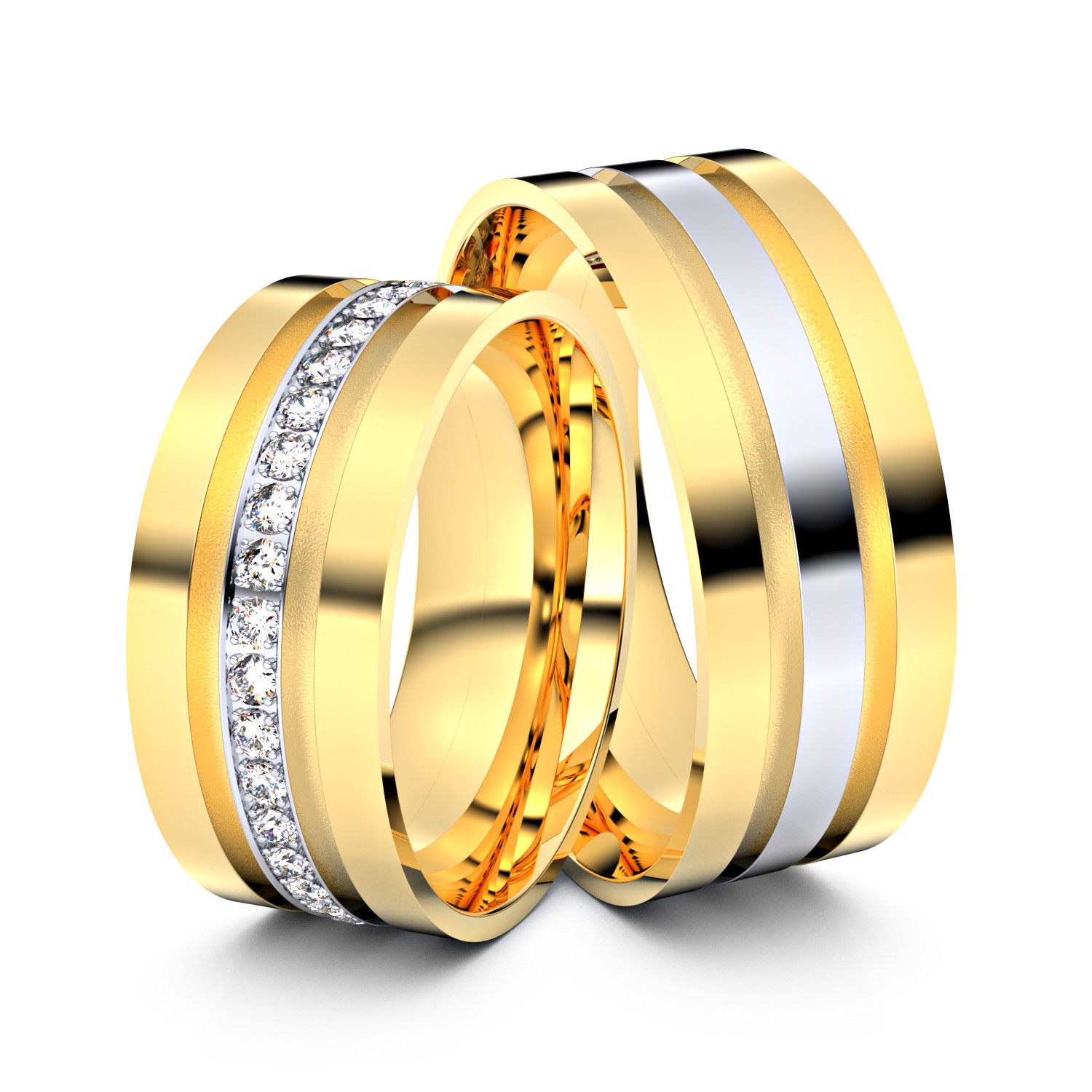 Brillanten-Trauringe 750er Gelbgold-Weißgold – opt. mit Gravur, Farbe, wählbarer Reinheitsstufe & hochwertigem Holzetui Unkategorisiert online kaufen Brillanten-Trauringe 750er Gelbgold-Weißgold – opt. mit Gravur, Farbe, wählbarer Reinheitsstufe & hochwertigem Holzetui Unkategorisiert online kaufen