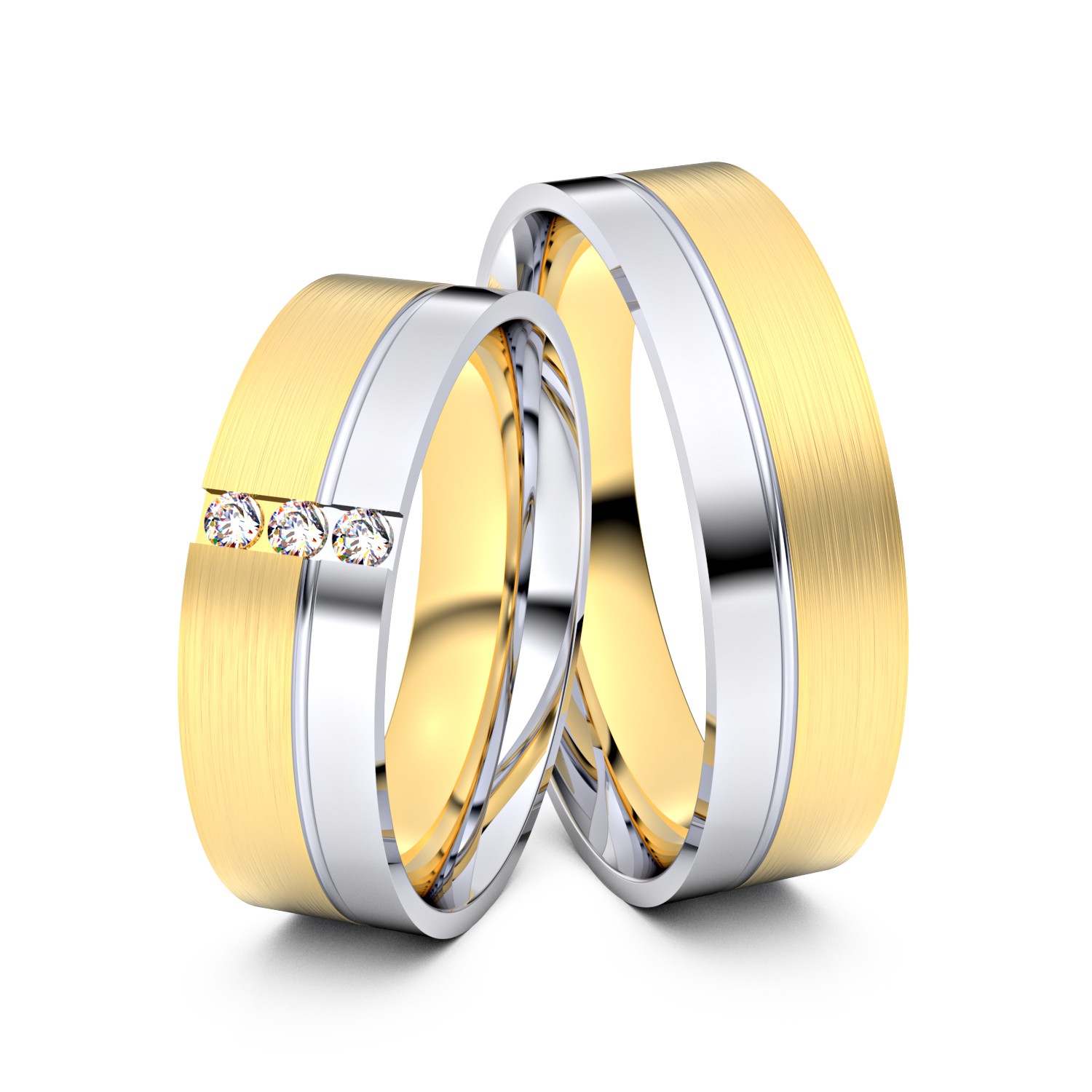 Brillanten-Trauringe 750er Gelbgold-Weißgold – opt. mit Gravur, Farbe, wählbarer Reinheitsstufe & hochwertigem Holzetui Unkategorisiert online kaufen Brillanten-Trauringe 750er Gelbgold-Weißgold – opt. mit Gravur, Farbe, wählbarer Reinheitsstufe & hochwertigem Holzetui Unkategorisiert online kaufen