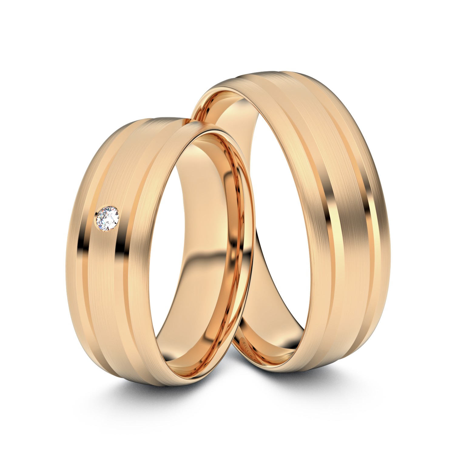 Brillanten-Trauringe 750er Roségold – opt. mit Gravur, Farbe, wählbarer Reinheitsstufe & hochwertigem Holzetui Unkategorisiert online kaufen