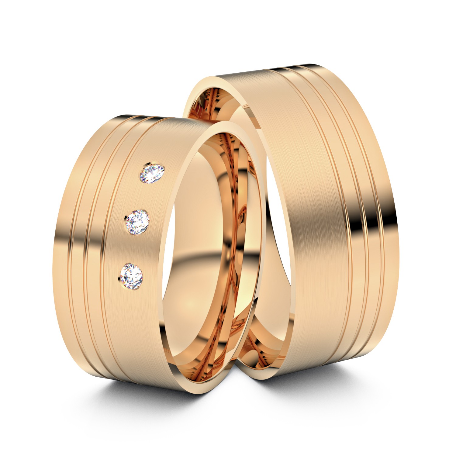 Brillanten-Trauringe 750er Roségold – opt. mit Gravur, Farbe, wählbarer Reinheitsstufe & hochwertigem Holzetui Unkategorisiert online kaufen