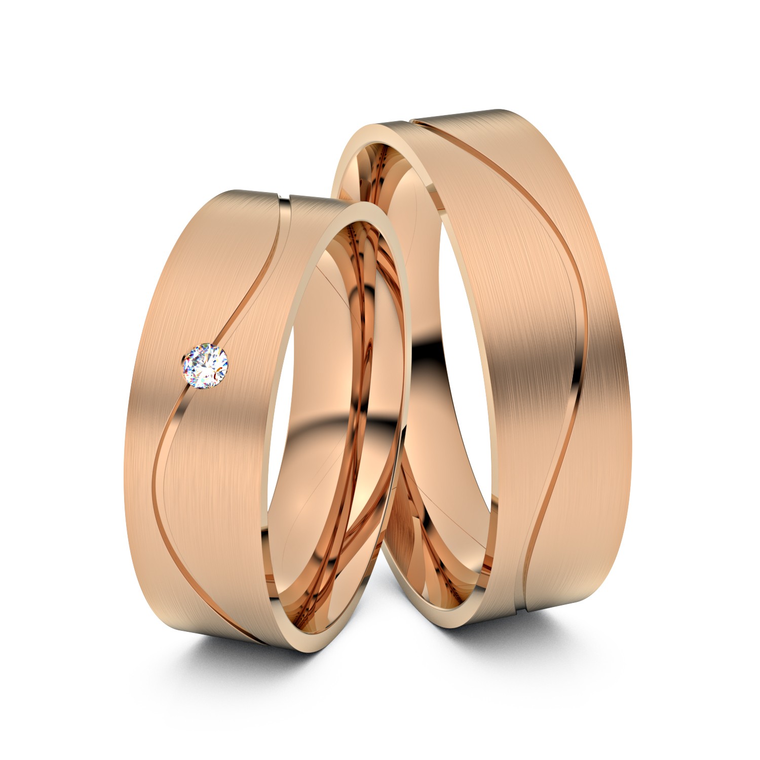 Brillanten-Trauringe 750er Rotgold – opt. mit Gravur, Farbe, wählbarer Reinheitsstufe & hochwertigem Holzetui Unkategorisiert online kaufen
