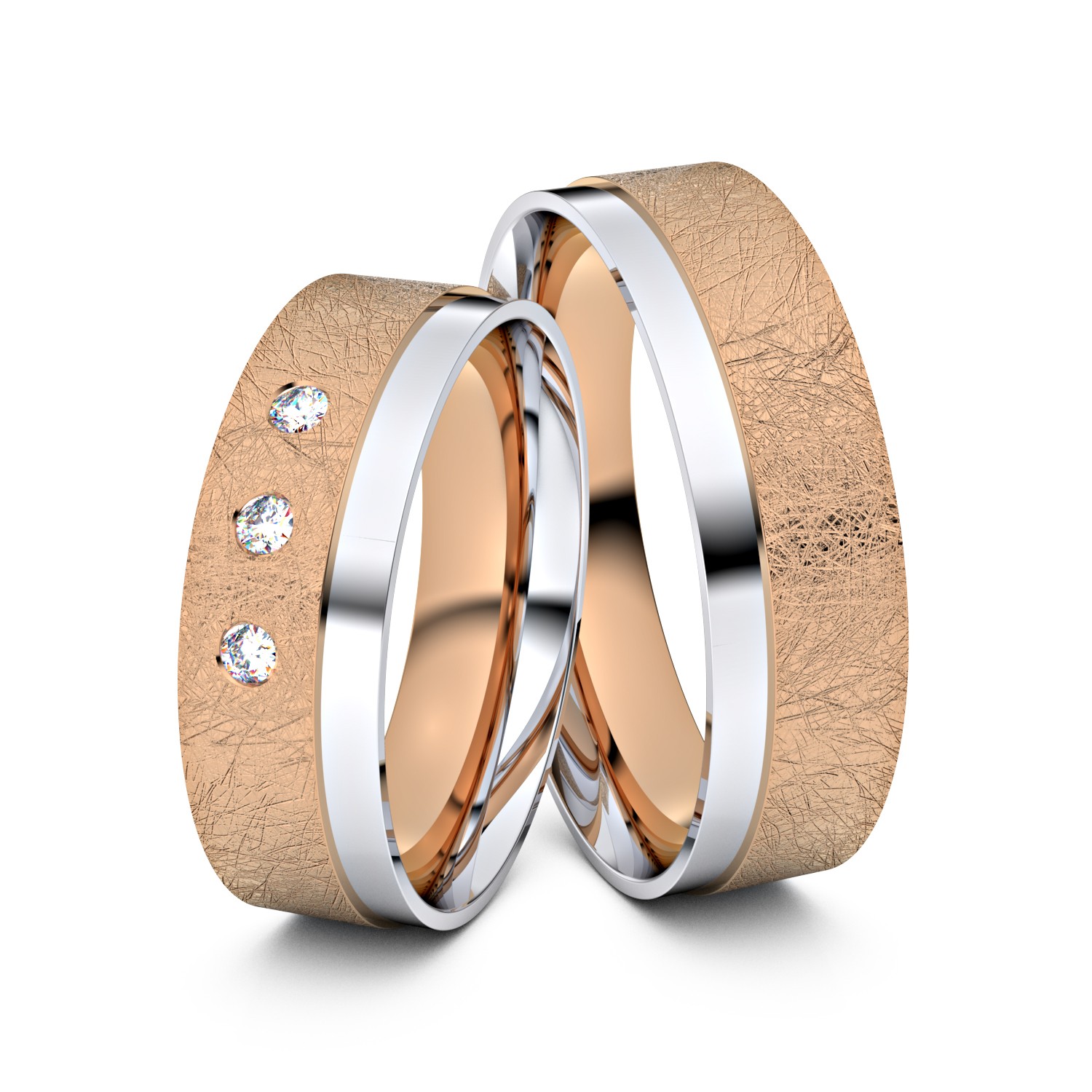 Brillanten-Trauringe 750er Rotgold-Weißgold – opt. mit Gravur, Farbe, wählbarer Reinheitsstufe & hochwertigem Holzetui Unkategorisiert online kaufen Brillanten-Trauringe 750er Rotgold-Weißgold – opt. mit Gravur, Farbe, wählbarer Reinheitsstufe & hochwertigem Holzetui Unkategorisiert online kaufen