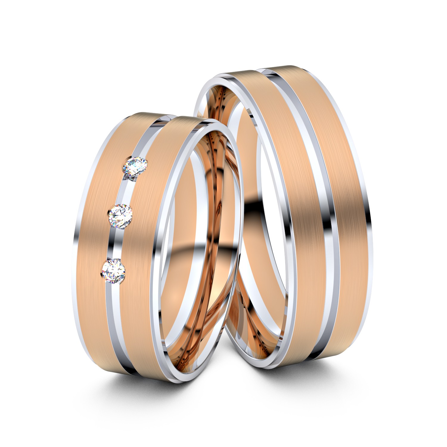 Brillanten-Trauringe 750er Rotgold-Weißgold – opt. mit Gravur, Farbe, wählbarer Reinheitsstufe & hochwertigem Holzetui Unkategorisiert online kaufen Brillanten-Trauringe 750er Rotgold-Weißgold – opt. mit Gravur, Farbe, wählbarer Reinheitsstufe & hochwertigem Holzetui Unkategorisiert online kaufen