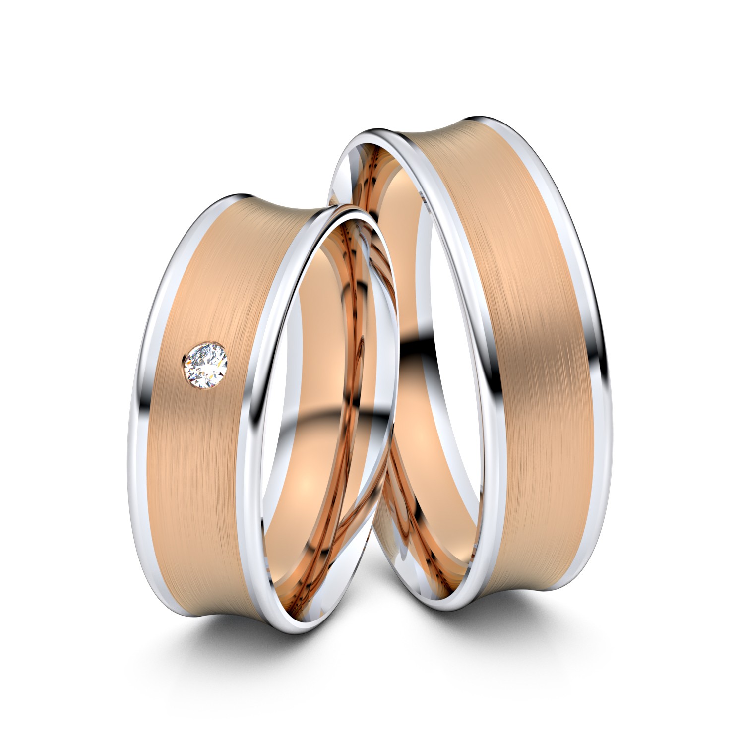 Brillanten-Trauringe 750er Rotgold-Weißgold – opt. mit Gravur, Farbe, wählbarer Reinheitsstufe & hochwertigem Holzetui Unkategorisiert online kaufen Brillanten-Trauringe 750er Rotgold-Weißgold – opt. mit Gravur, Farbe, wählbarer Reinheitsstufe & hochwertigem Holzetui Unkategorisiert online kaufen