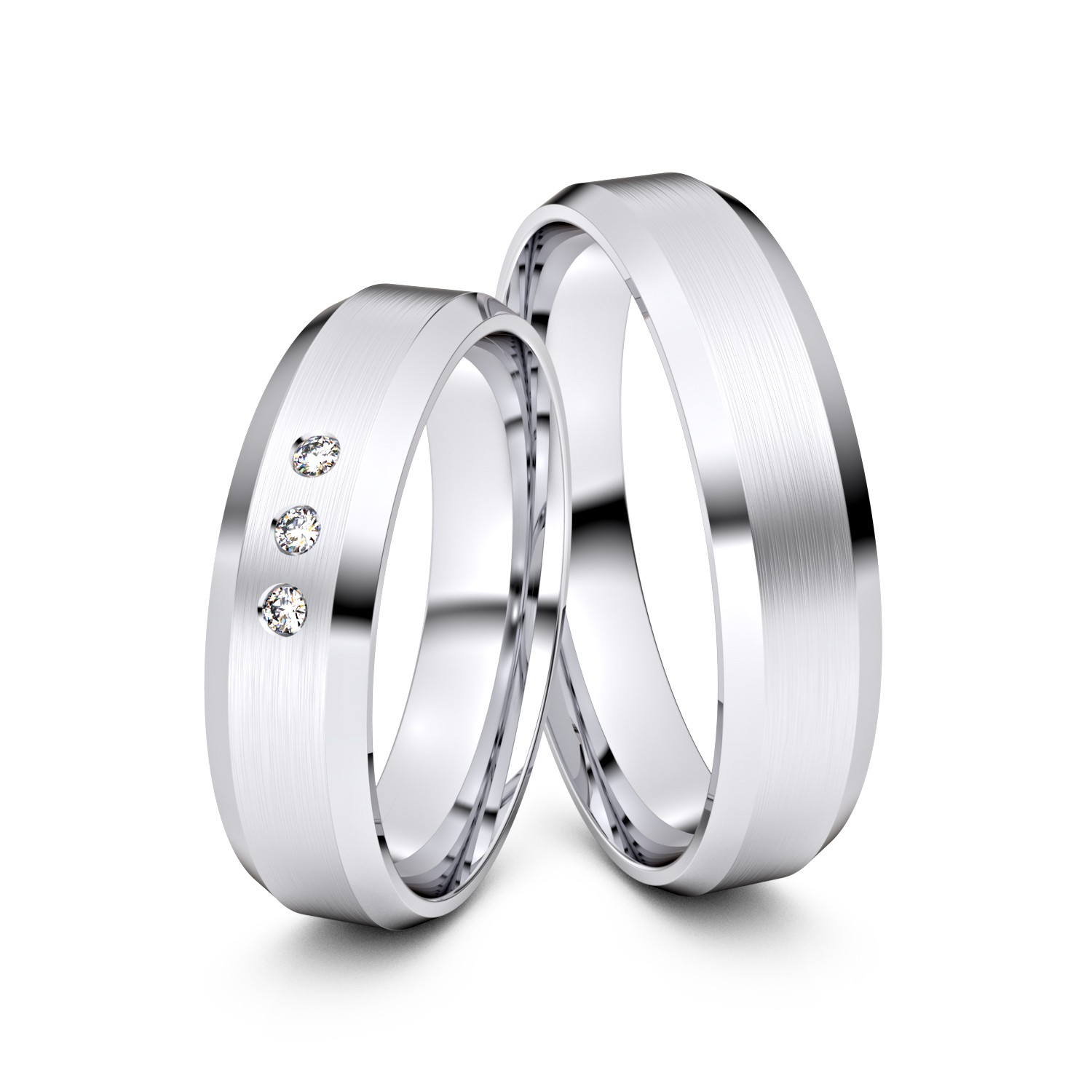 Brillanten-Trauringe 750er Weißgold – opt. mit Gravur, Farbe, wählbarer Reinheitsstufe & hochwertigem Holzetui Unkategorisiert online kaufen