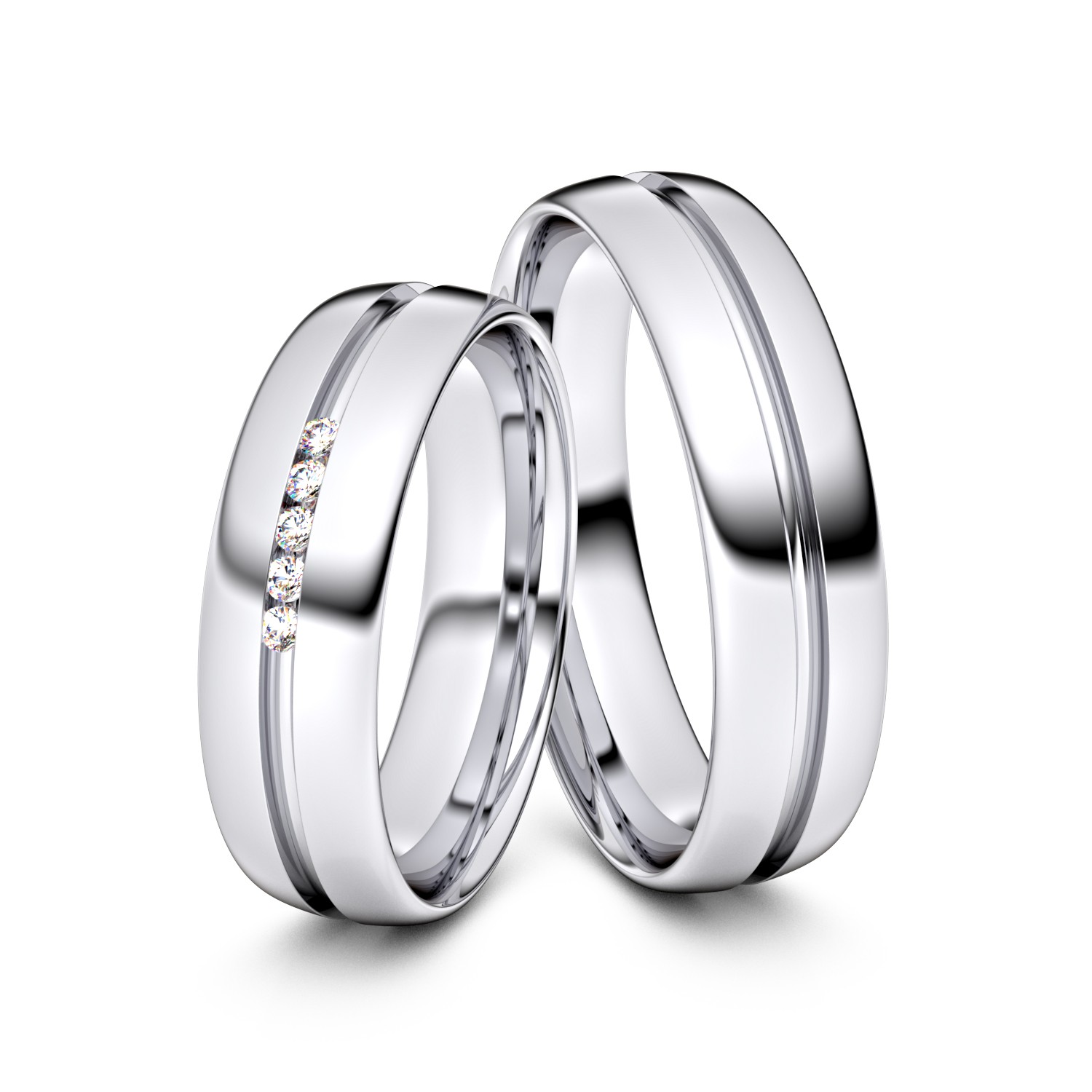 Brillanten-Trauringe 925er Silber – opt. mit Gravur, Farbe, wählbarer Reinheitsstufe & hochwertigem Holzetui Unkategorisiert online kaufen