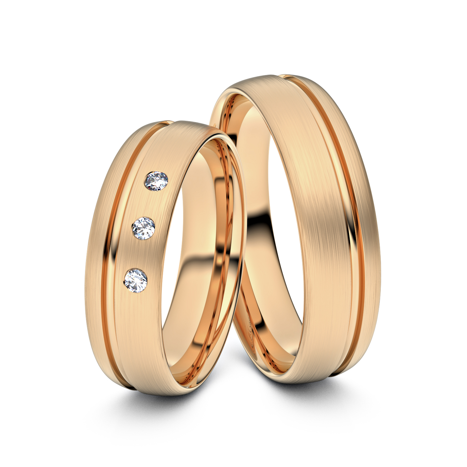 Brillanten-Trauringe 925er Silber (rosé-vergoldet) – opt. mit Gravur, Farbe, wählbarer Reinheitsstufe & hochwertigem Holzetui Unkategorisiert online kaufen