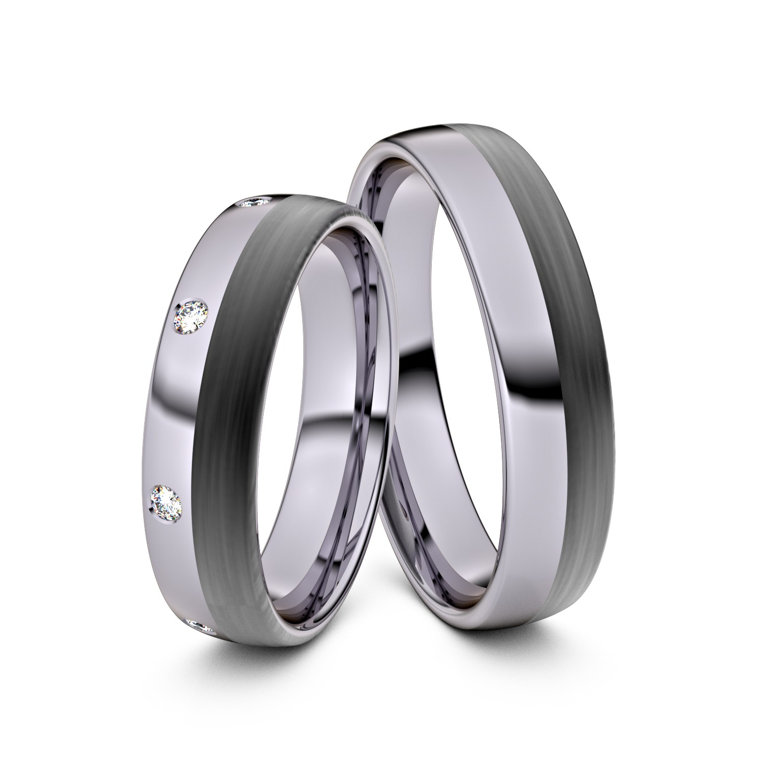 Brillanten-Trauringe 950er Palladium-Carbon – opt. mit Gravur, Farbe, wählbarer Reinheitsstufe & hochwertigem Holzetui Unkategorisiert online kaufen
