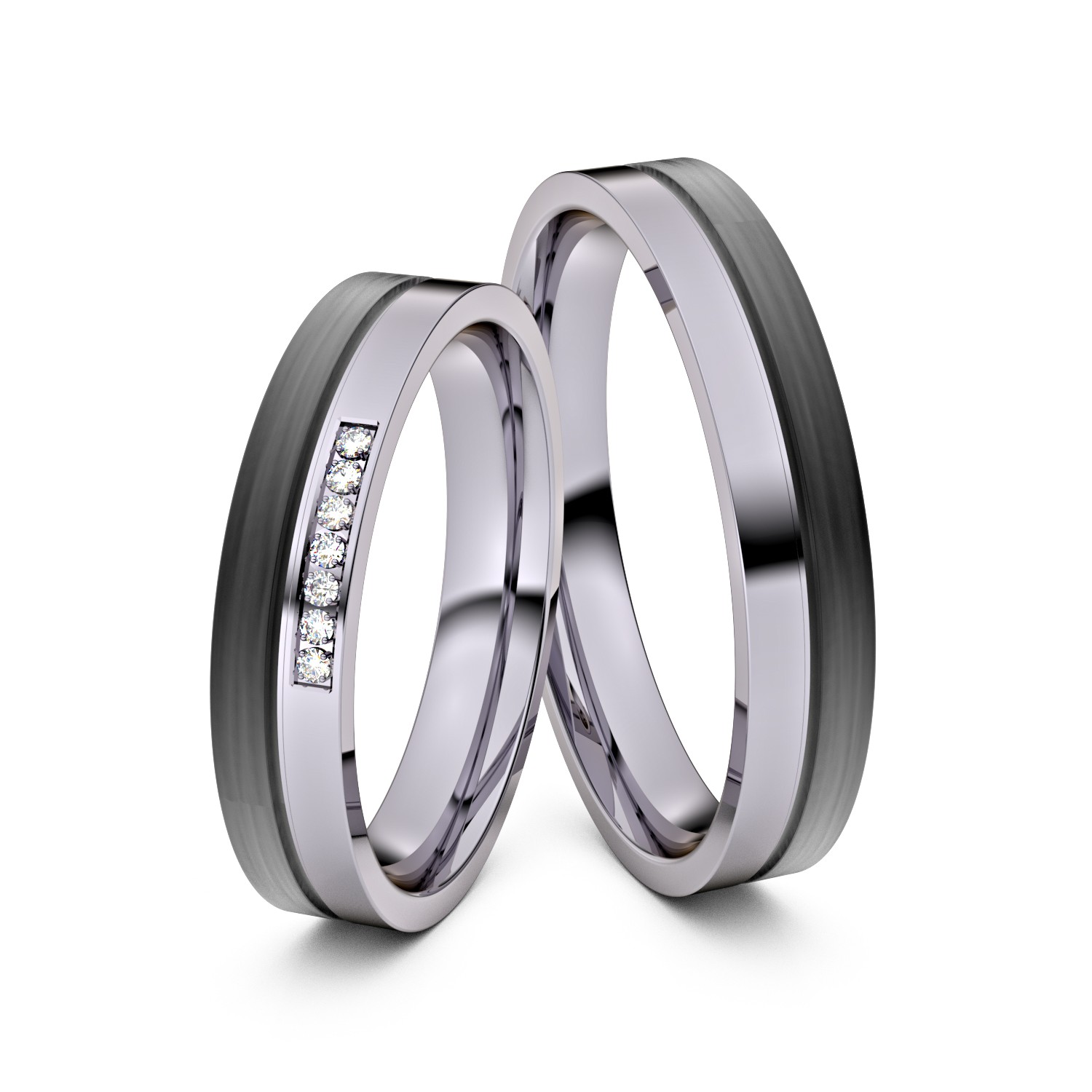Brillanten-Trauringe 950er Palladium-carbon – opt. mit Gravur, Farbe, wählbarer Reinheitsstufe & hochwertigem Holzetui Unkategorisiert online kaufen